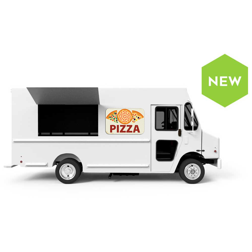 Pair of PIZZA Generic Vehicle Car Door Magnets Street Food Truck Vendor Signage