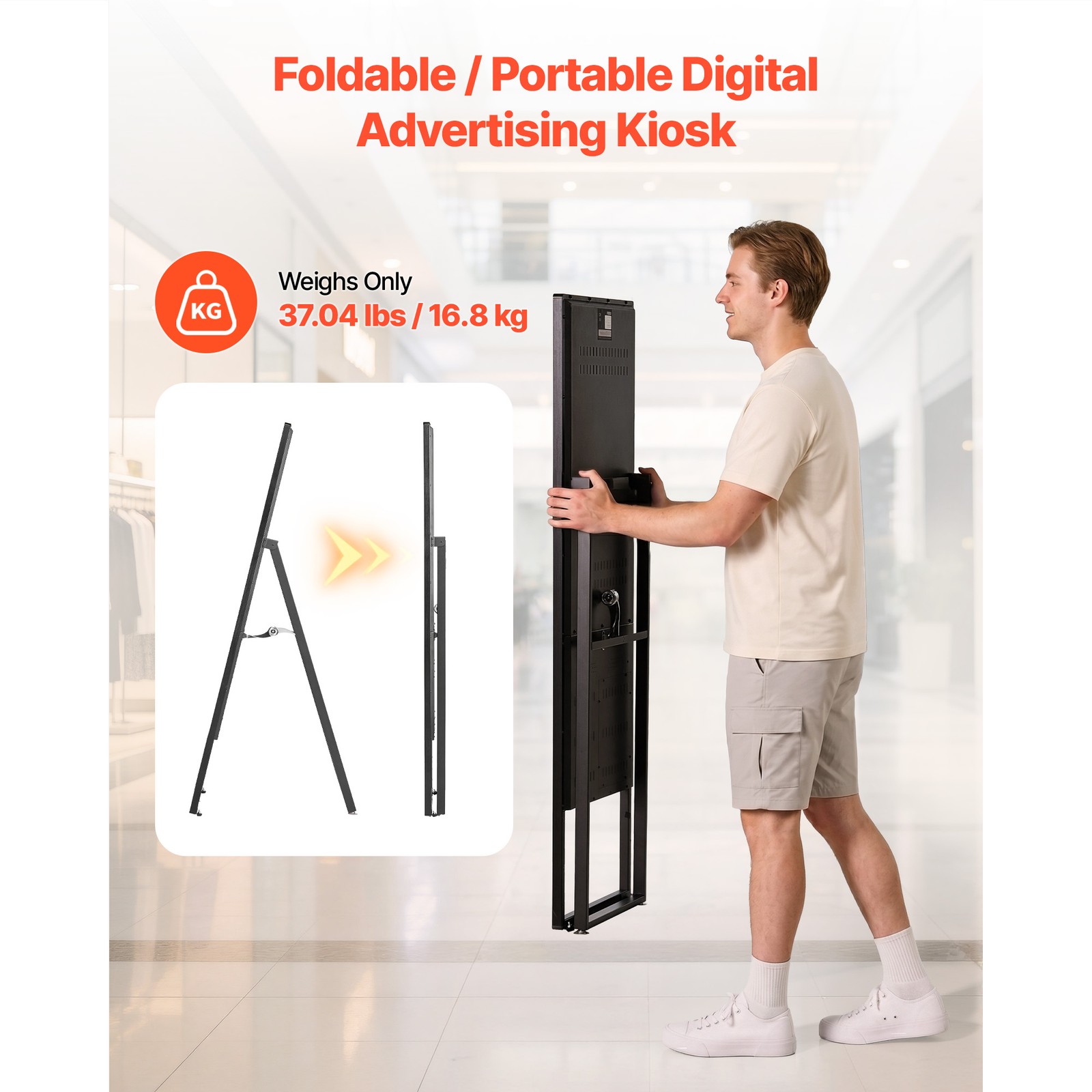 Uimoso 32in Indoor Digital Signage Floor Stand Advertising Display LCD Screen