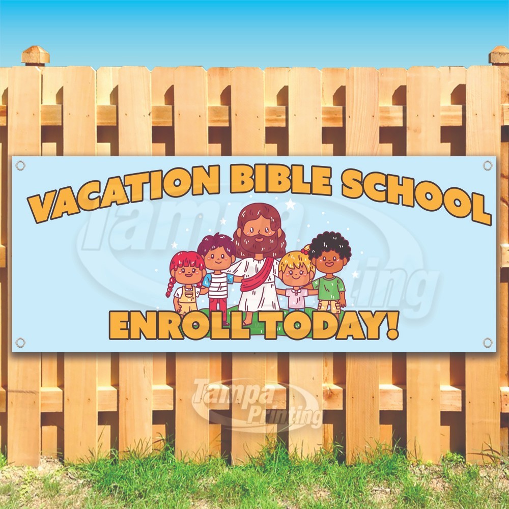 VACATION BIBLE SCHOOL Advertising Church Vinyl Banner Flag Sign USA SB10611