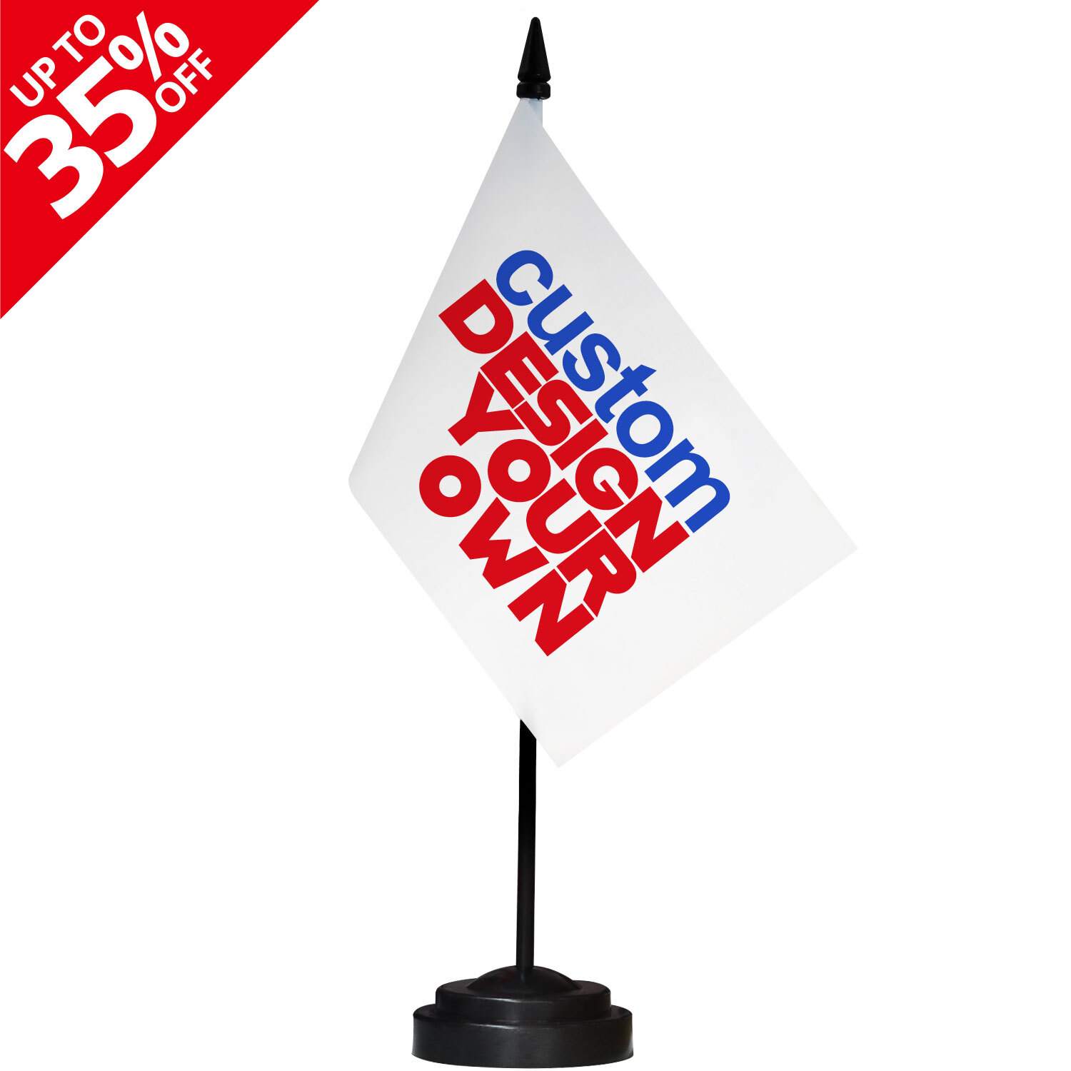 Anley Custom Desk Flag Set – Miniature Desktop Flag with 12″ Solid Pole