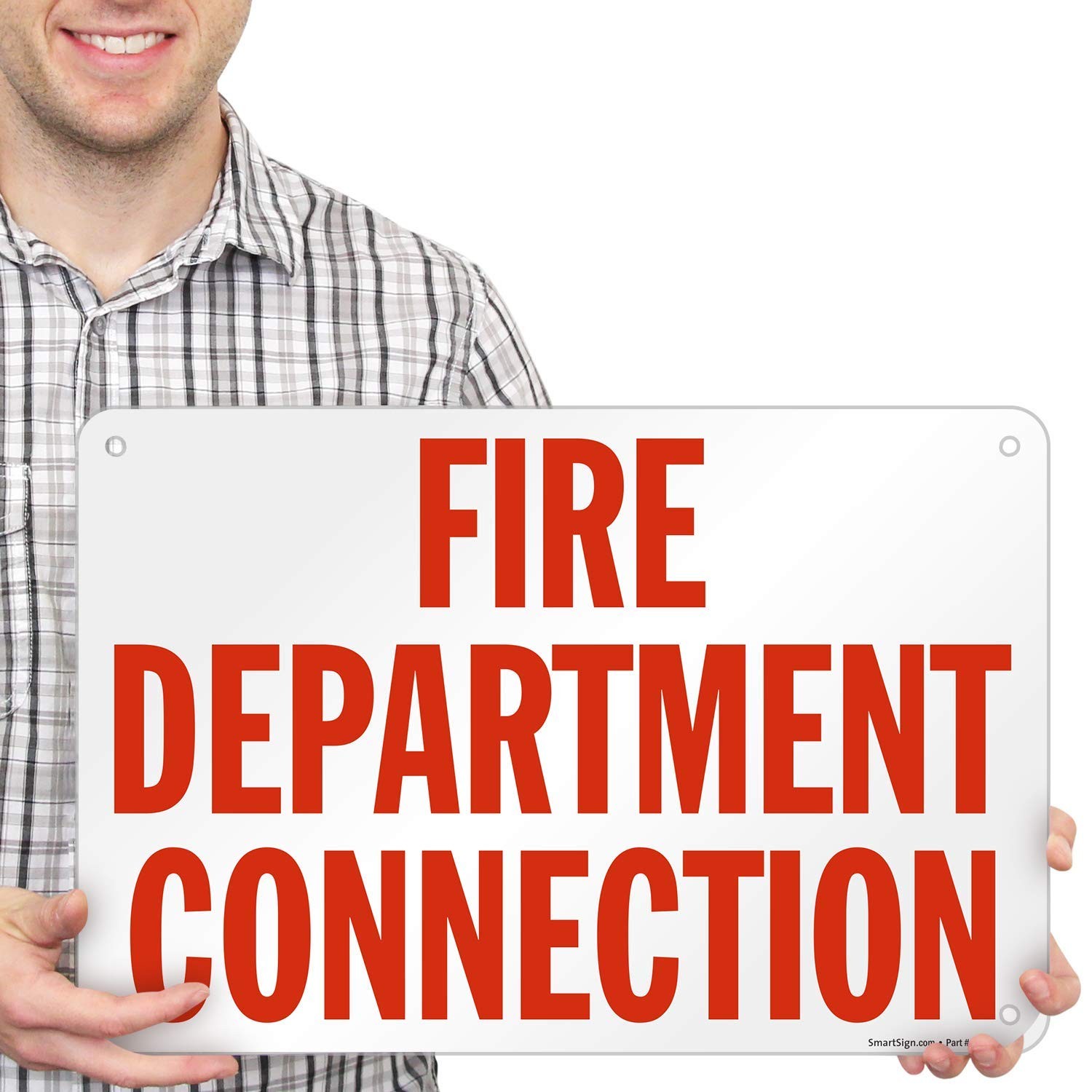 12 x 18 inch “Fire Department Connection” Metal Sign Screen Printed 63 mil La…