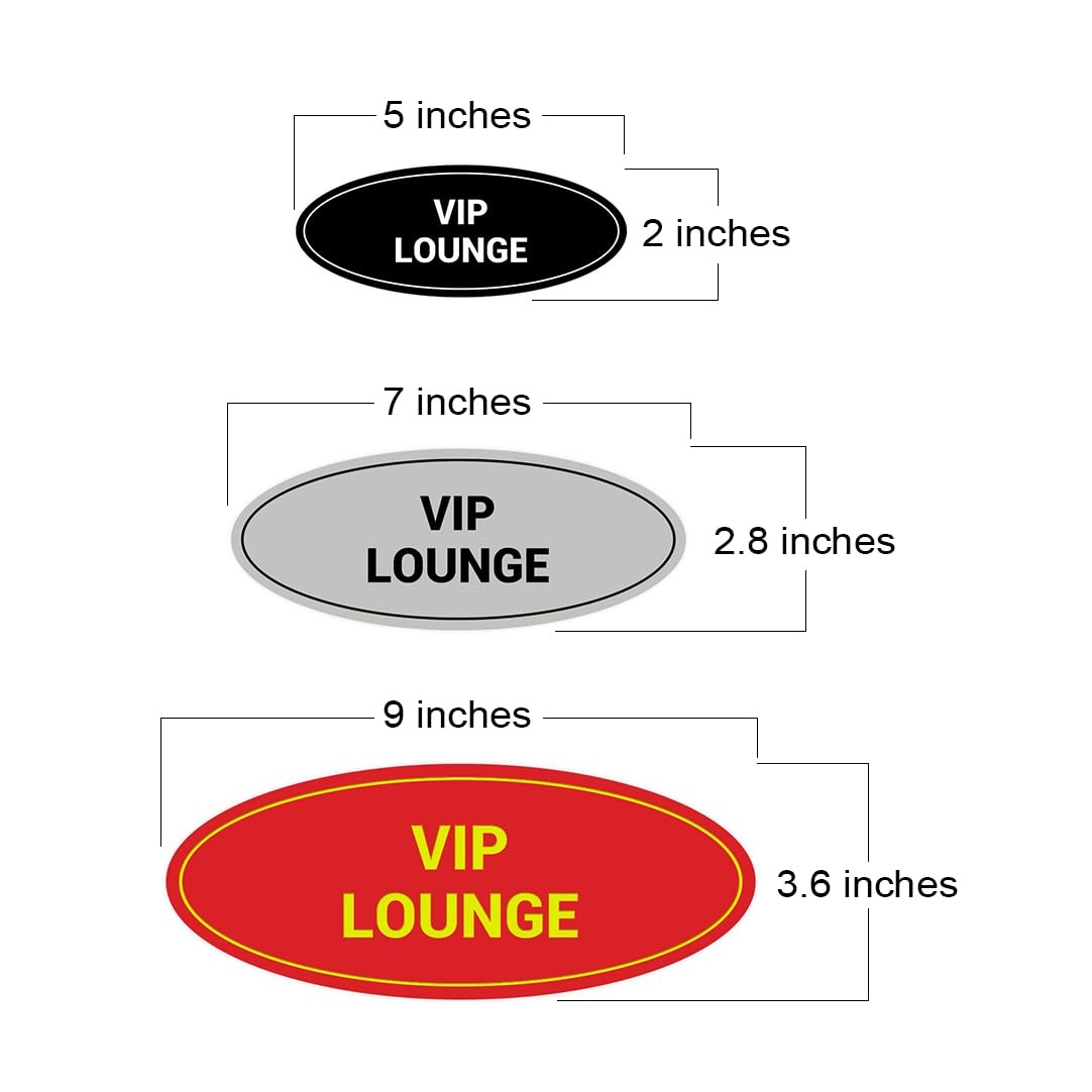 Oval VIP Lounge Sign Black Gold Large Wall Door Plaque For Hotel Business