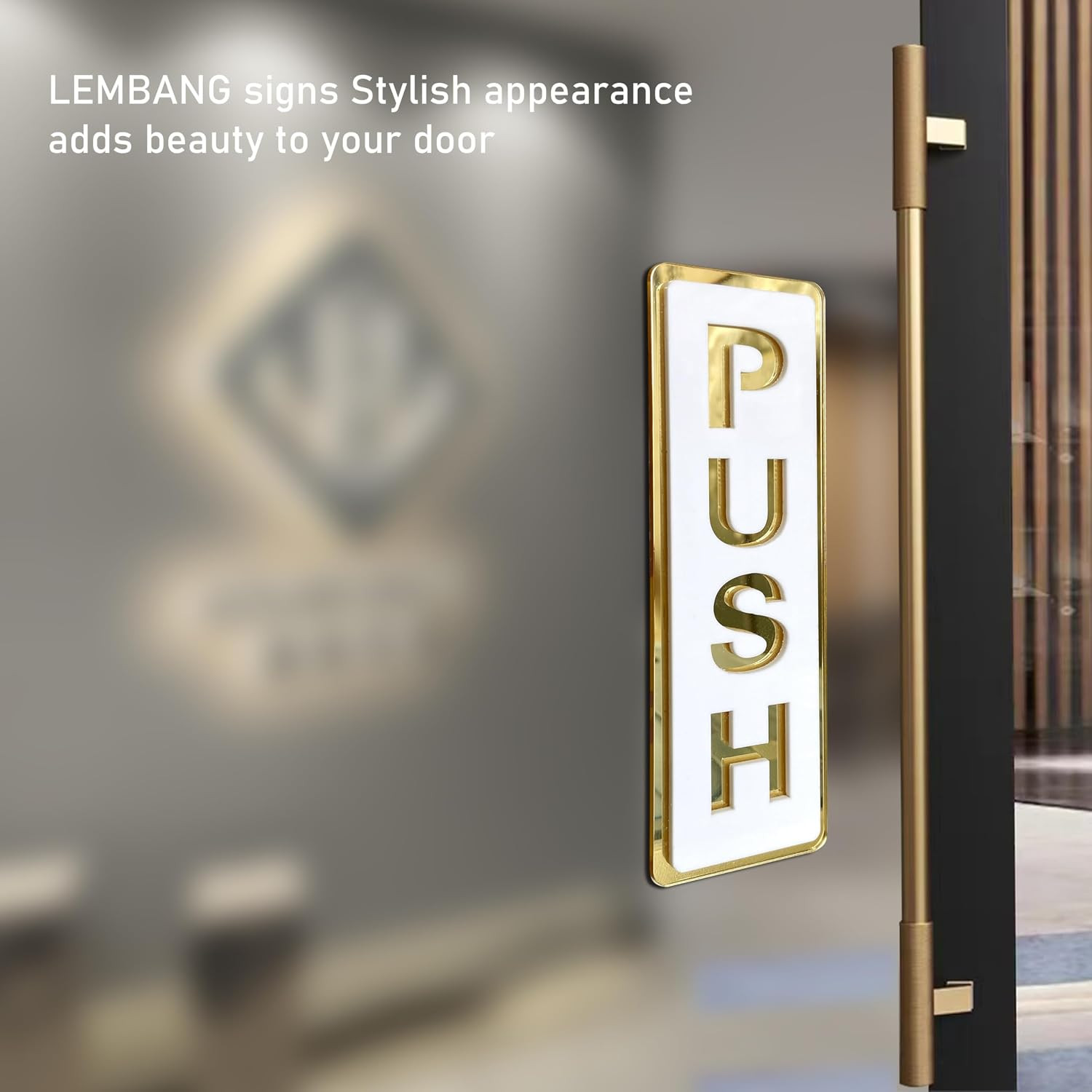 Push Pull Door Sign, Vertical,Double Layer Acrylic,Three-Dimensional,Indoor Outd