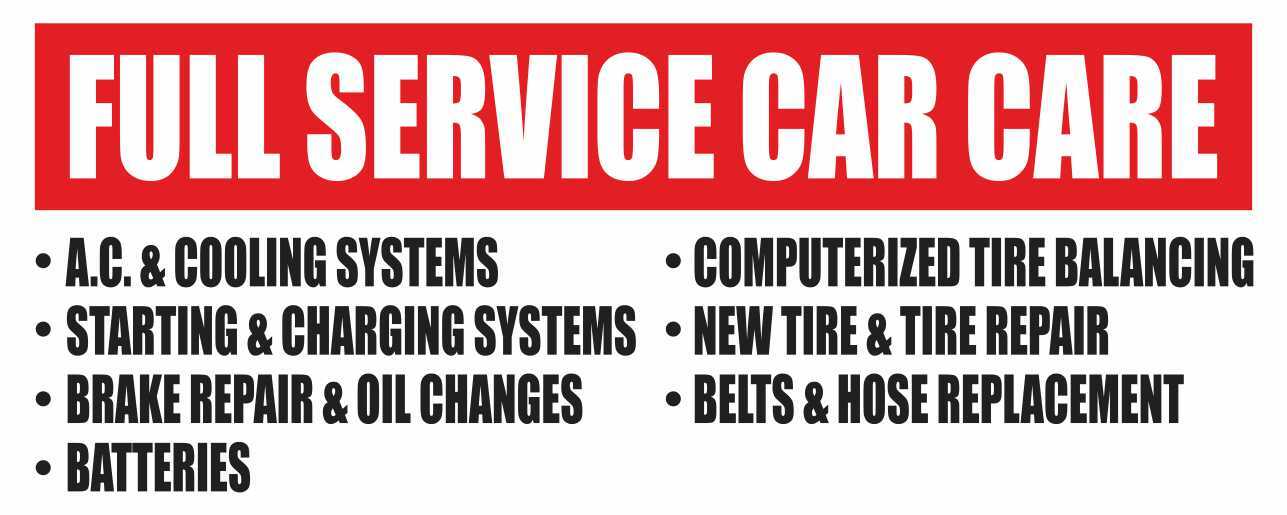 FULL SERVICE CAR CARE Advertising Banner Vinyl Mesh Sign Auto Repair Mechanic