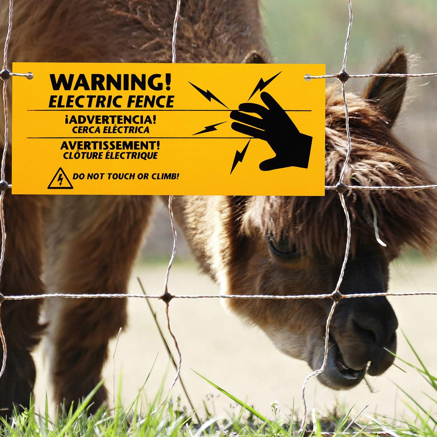 24 Pieces Electric Fence Warning Signs 10 X 4 Inch Plastic Danger Electric Fence
