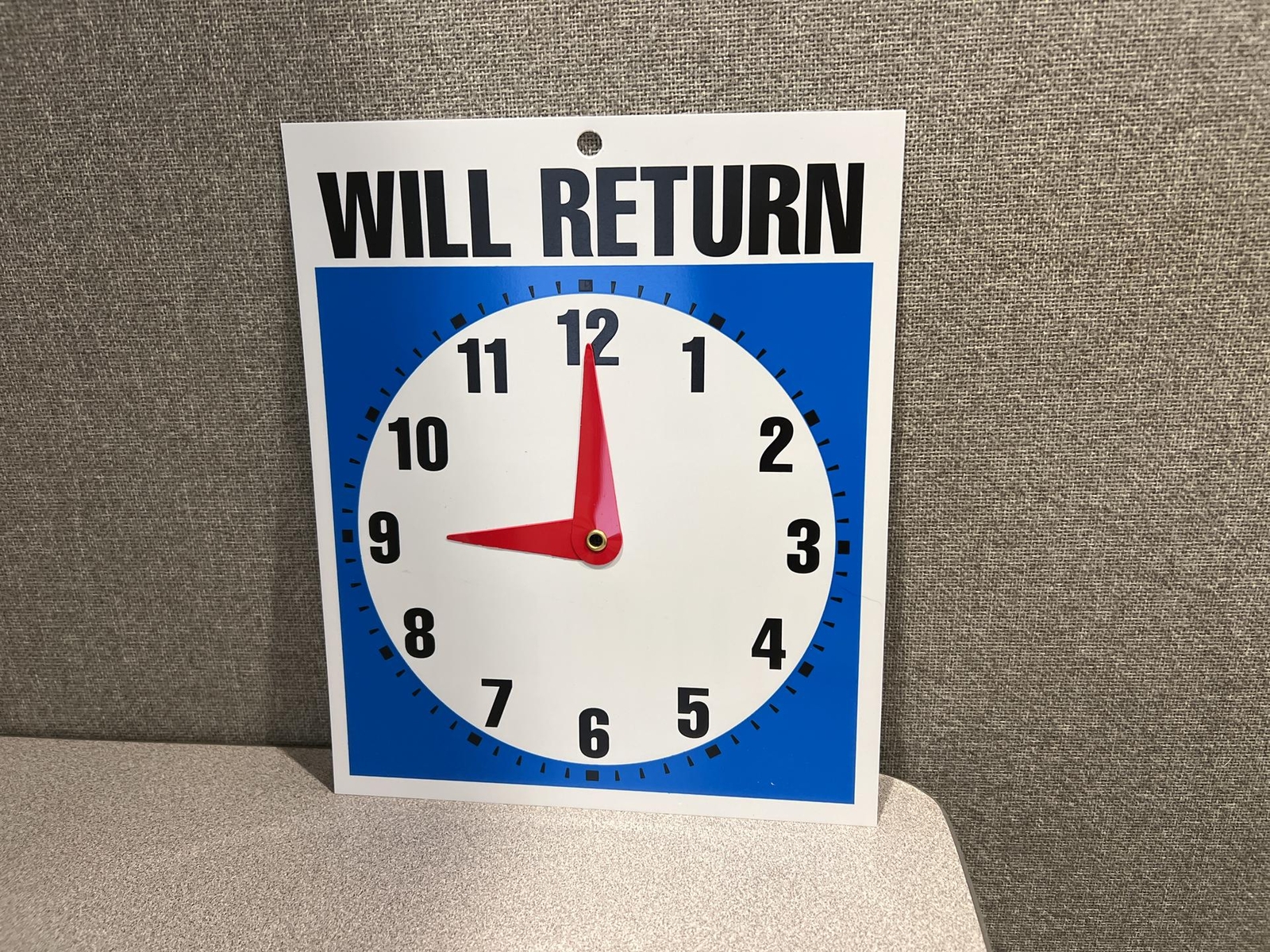 Double Sided “OPEN COME IN/ WILL RETURN” w/ Clock sign 7.5 x 9