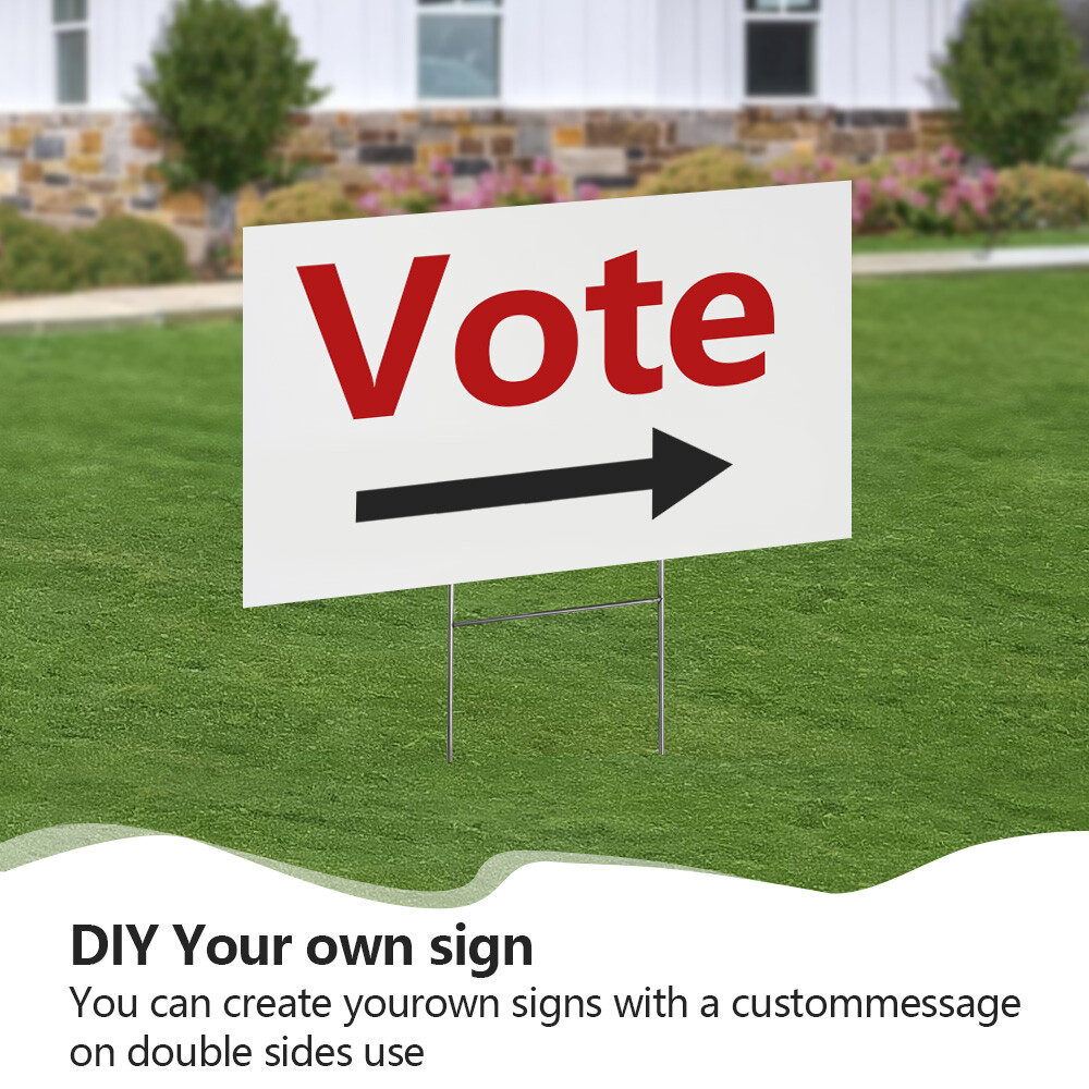 18×24 17×12 Yard Signs Personalized Blank Corrugated Lawn Sign Large With Stakes