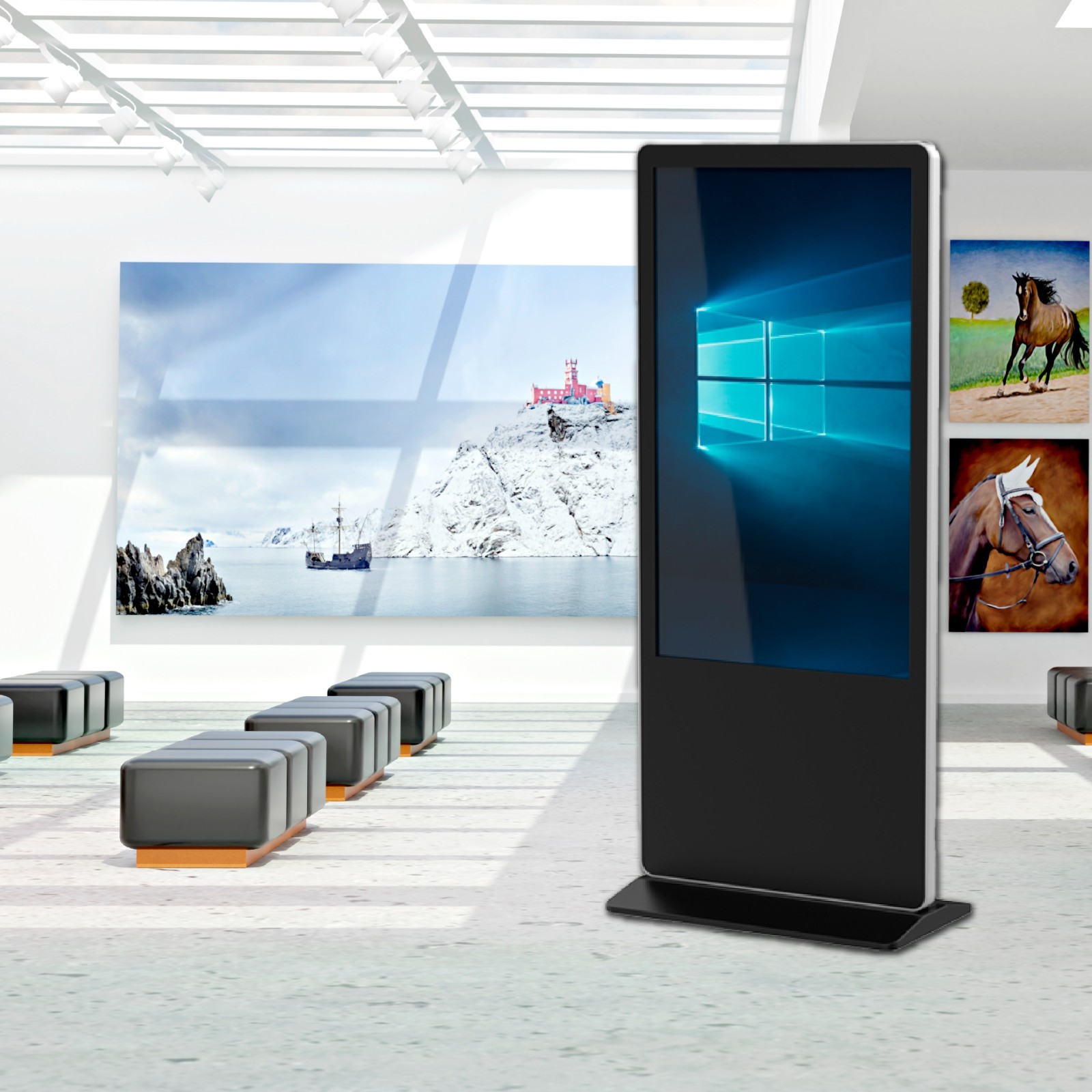 TV Liquidator 50″ Floor Standing Touch Screen Computer Kiosk – Windows 11 Pro