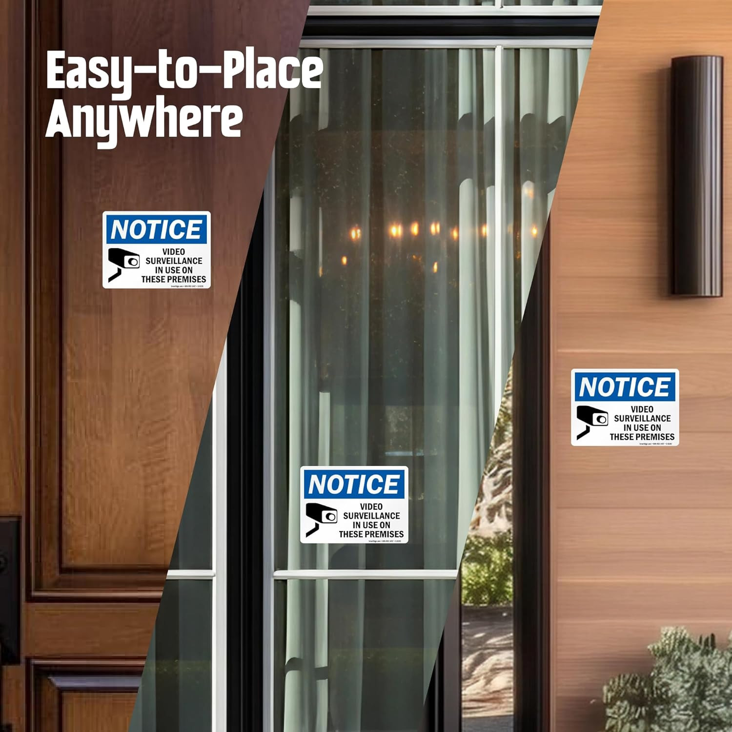 Smartsign (Pack of 4) 5 X7 Inch “Notice – Video Surveillance in Use on These Pre