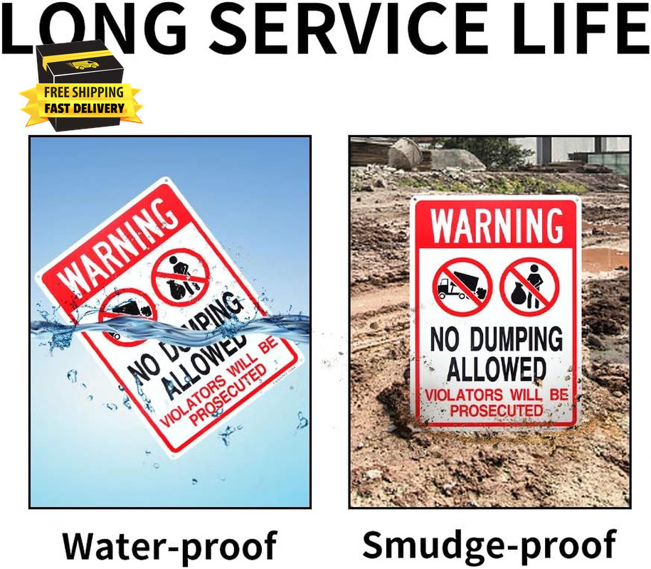 No Dumping Allowed – Violators Will Be Prosecuted Sign, 14″X 10″ .04″ Aluminum R