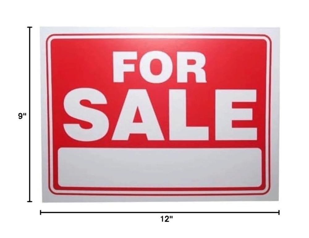 FOR SALE Sign 9″X12″ Plastic Waterproof Signage 4PC