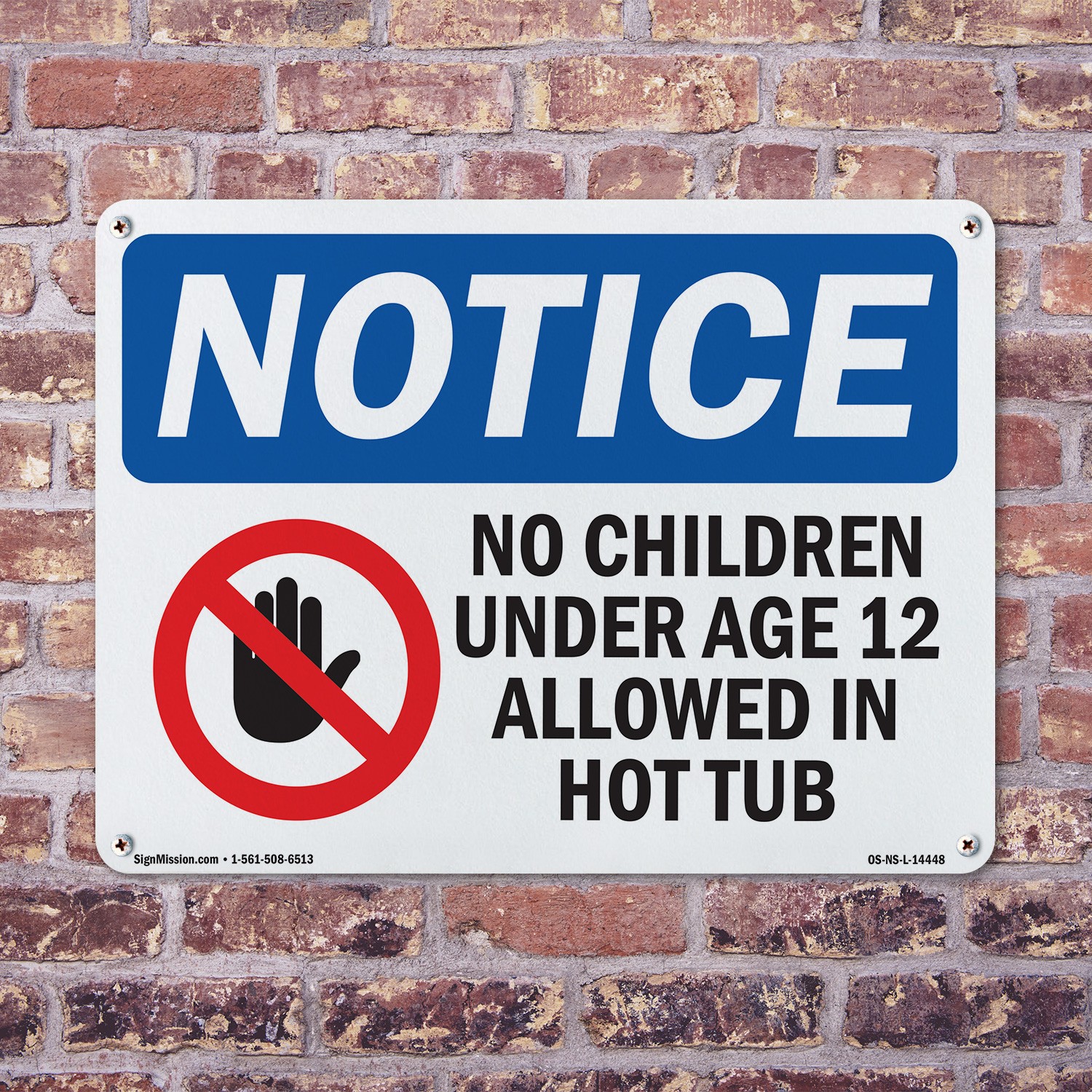 No Children Under Age 12 Allowed OSHA Notice Sign Metal, Decal – 5 or 10 Pack