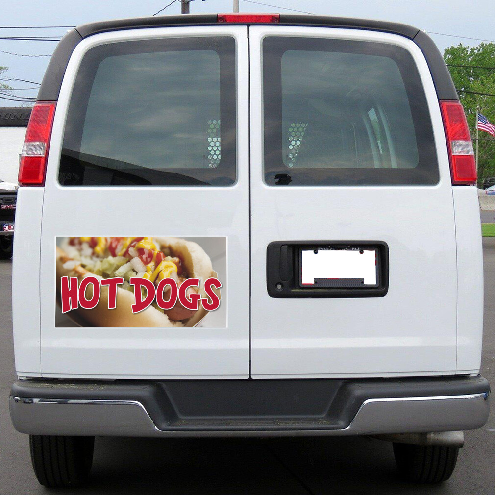 Car Magnet Set of 2 Hot Dogs Outdoor Advertising Printing R Industrial Sign