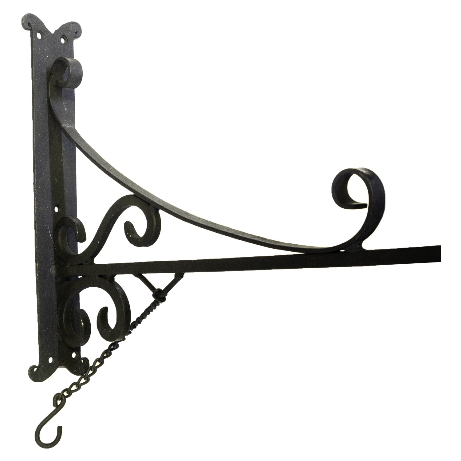 Trade Sign Bracket in Black Finish Iron Hand Forged 16 Inches