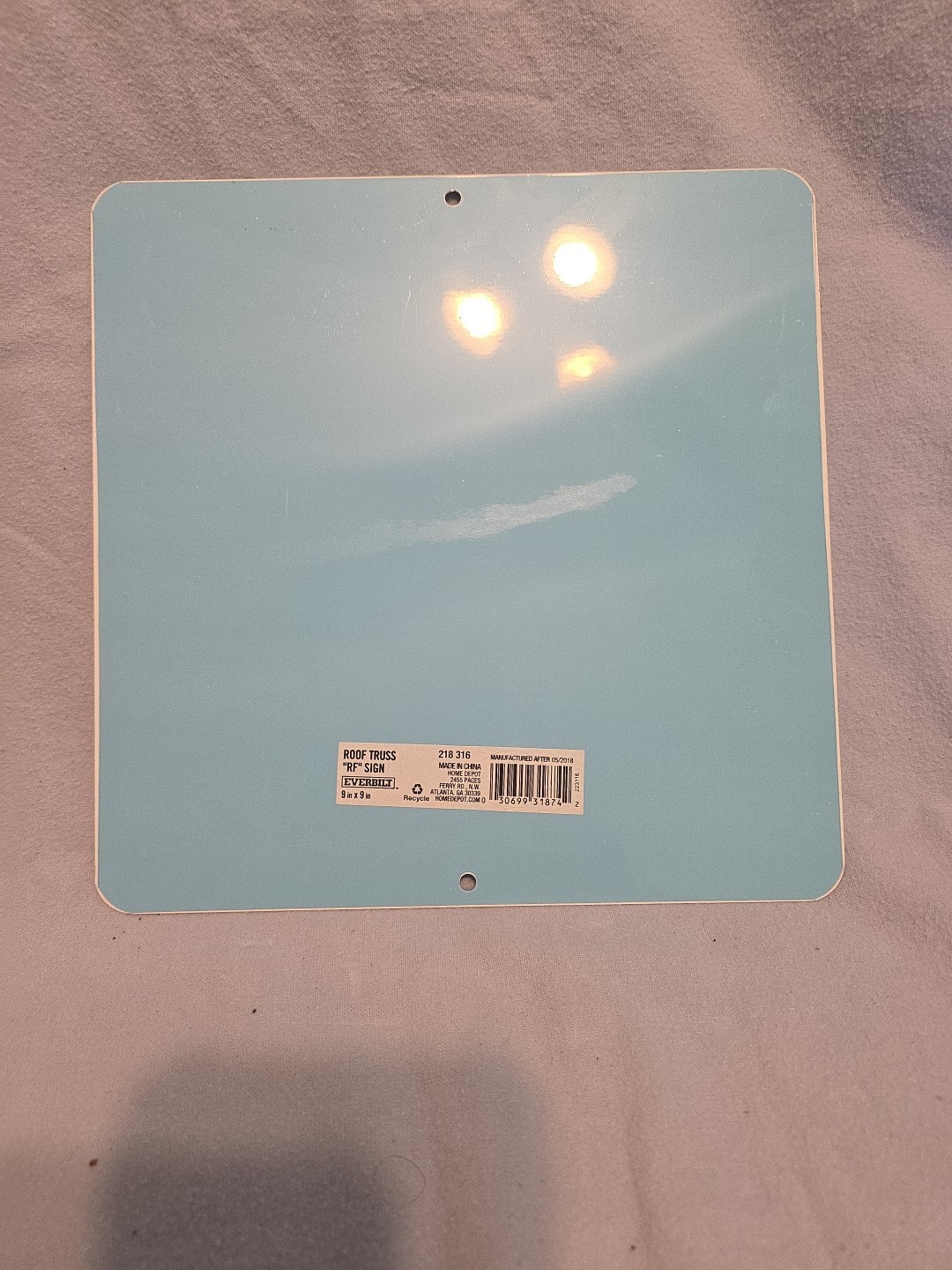 9 in. x 9 in. Roof Truss Aluminum RF-Sign