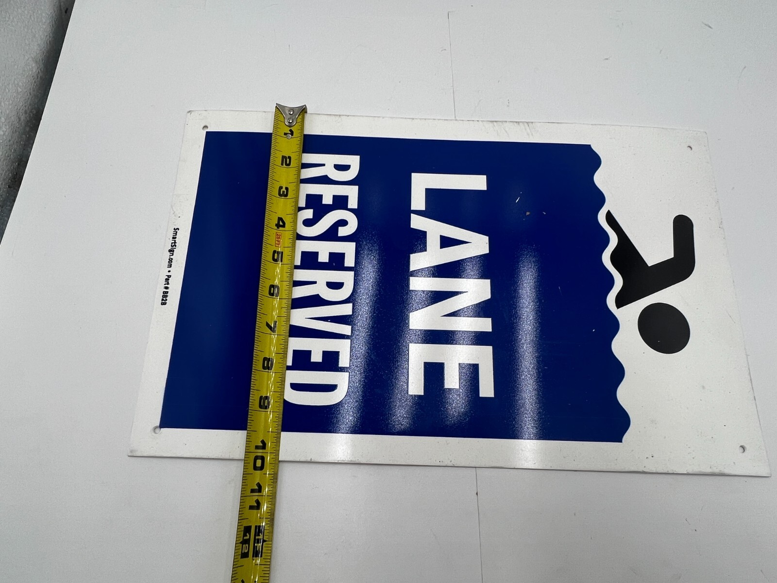 QTY 5 SmartSign “Lap Lane” Two-Sided Standing Floor Sign Swimming Symbol BB2B