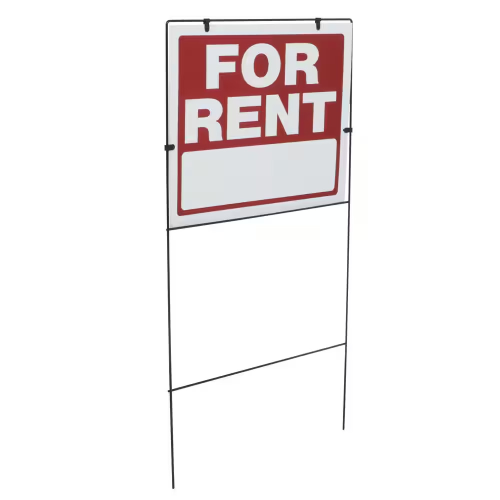 18 In. X 24 In. Plastic for Rent Yard Sign and Holder