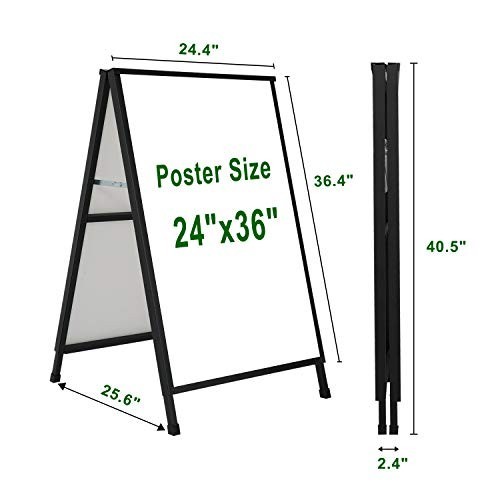 Heavy Duty A-Frame Sidewalk Sign 24×36, Portable Double-Sided Sandwich Board, Me
