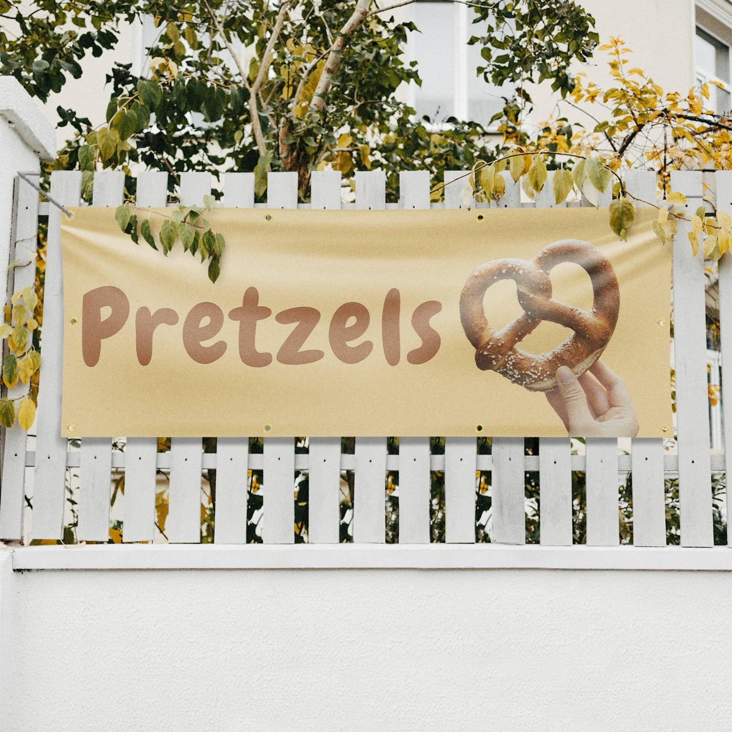 Signmission Pretzels Banner Sign 36 X 96 13 Oz Vinyl Metal Single-Sided Outdoor