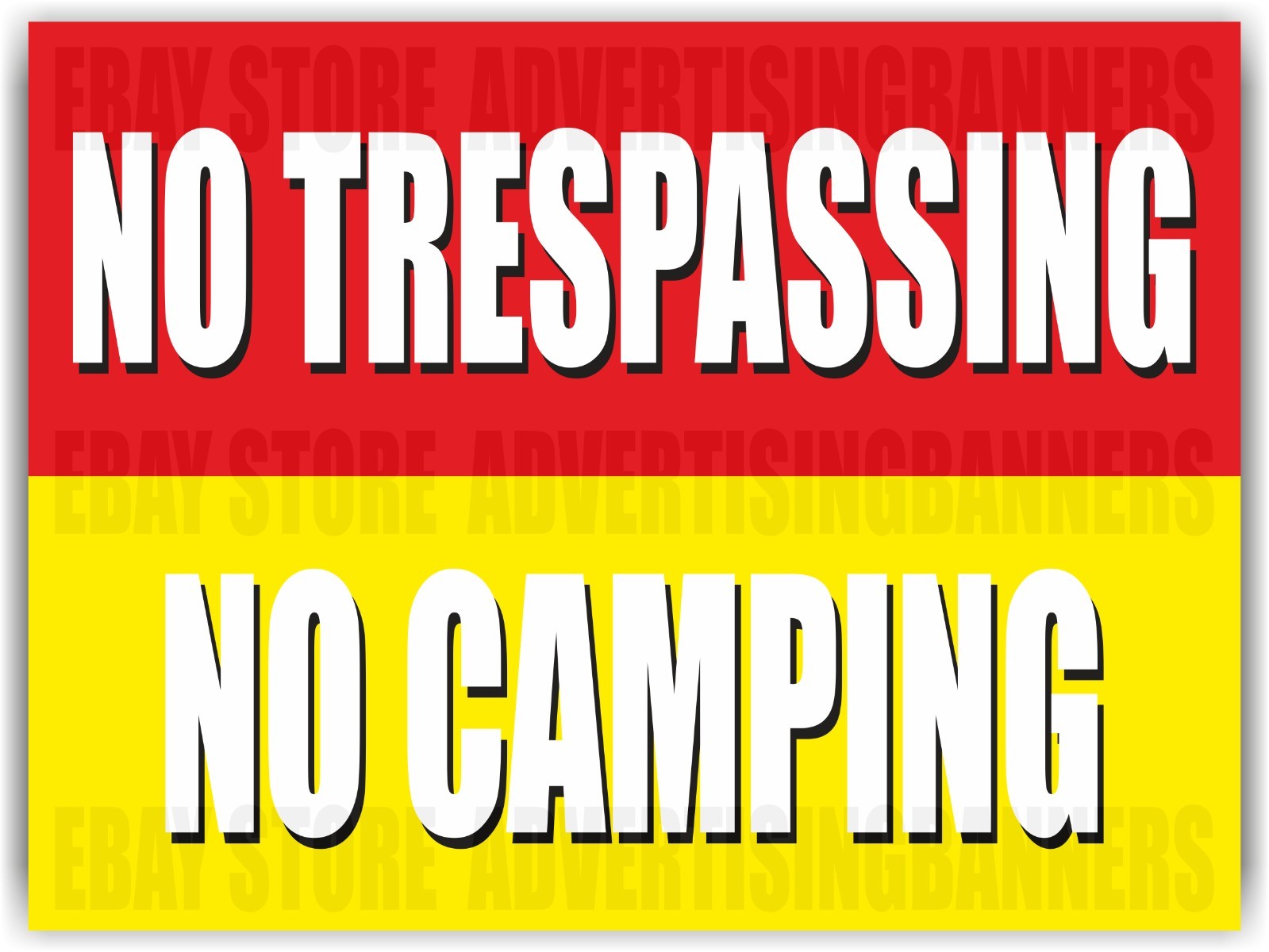 NO TRESPASSING NO CAMPING Yard Sign with H-Stakes STOP PRIVATE PROPERTY