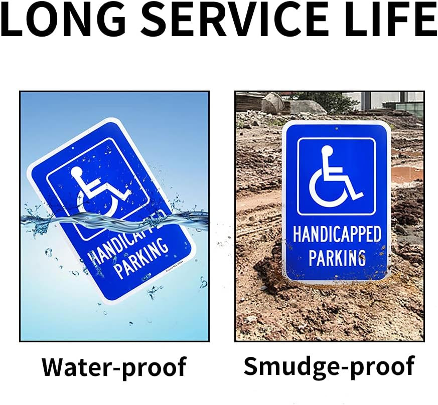 Large Handicap Parking Sign, Handicapped Sign, 18″x 12″ .040 Rust Free Aluminum