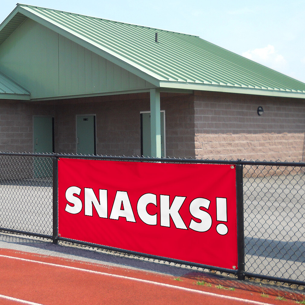 Vinyl Banner Multiple Sizes Snacks Outdoor Advertising Printing A Retail Outdoor