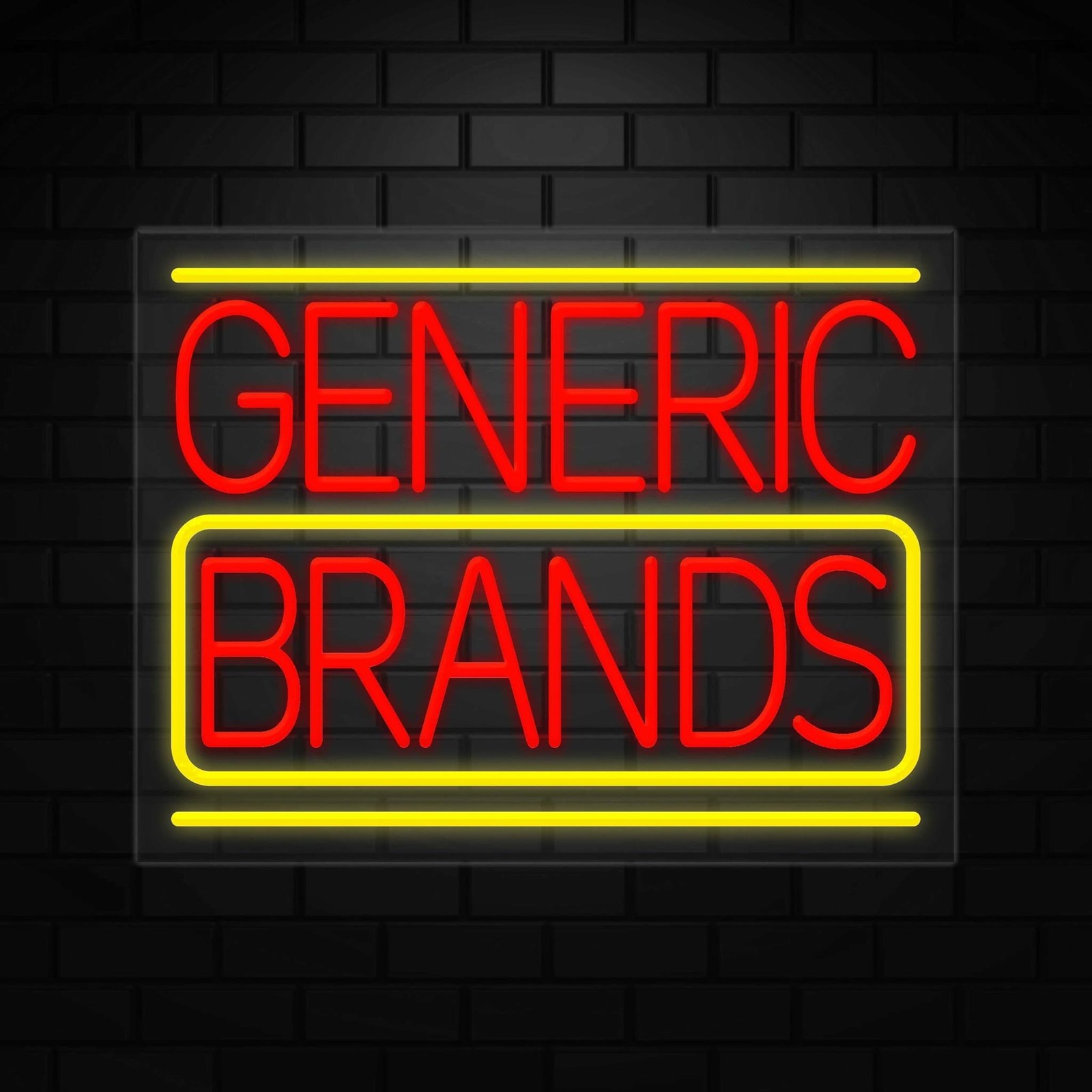Generic Brands Neon Sign for Retail Displays | LED Flex Neon | 24″W x 18″H x 1″D