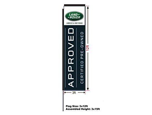 Land Rover Preowned Rectangular Flag, 15′ Pole and Ground Spike, 3’W x 12’H