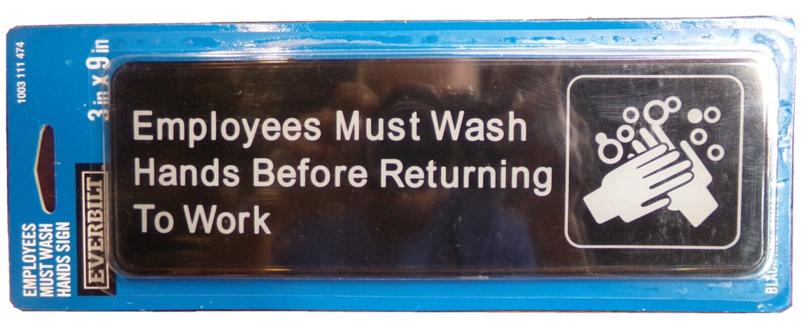 3 In. X 9 In. Plastic Employee Must Wash Hand Sign 4 SIGNS IN PACK