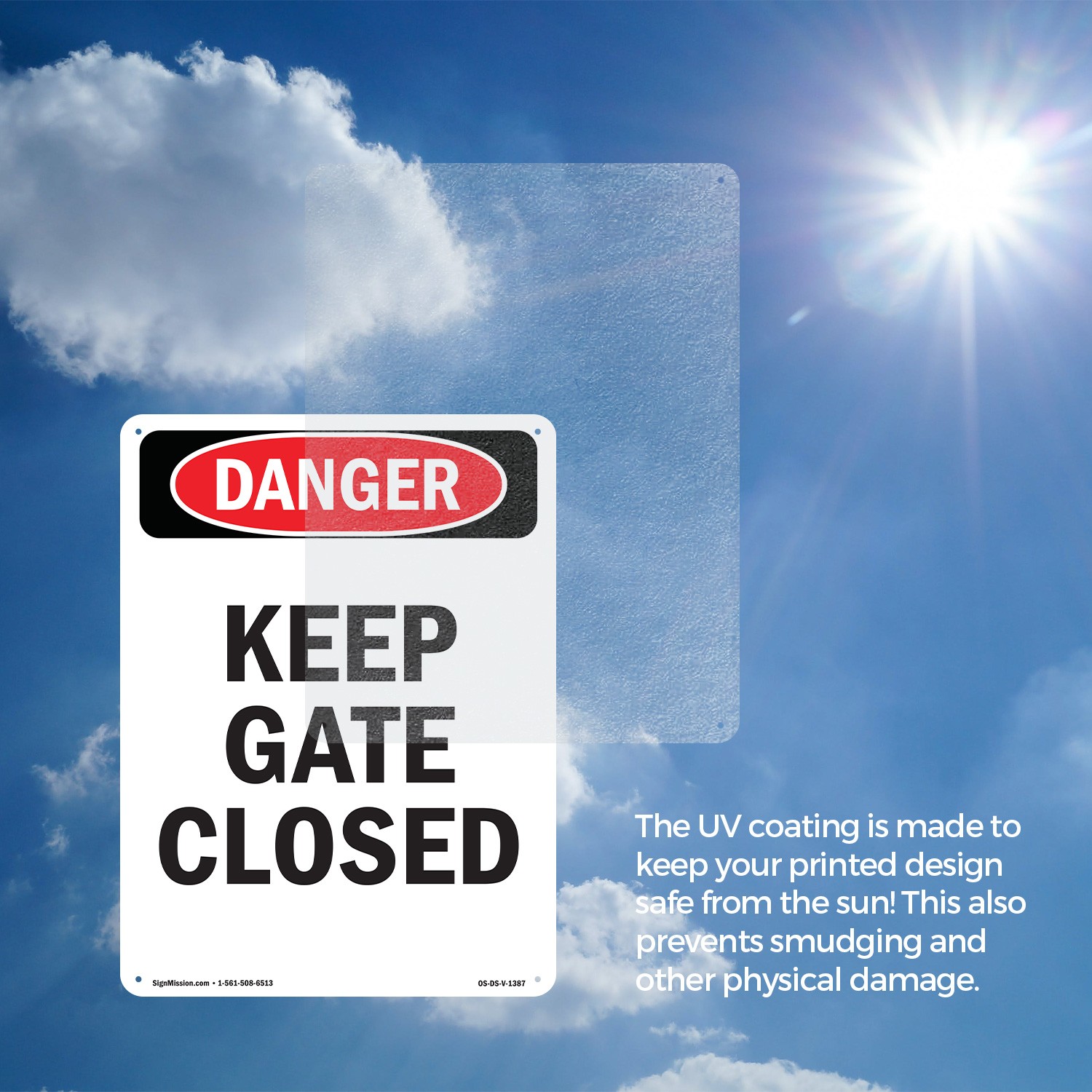 Portrait Keep Gate Closed OSHA Danger Sign Metal Plastic Or Decal – 5 or 10 Pack