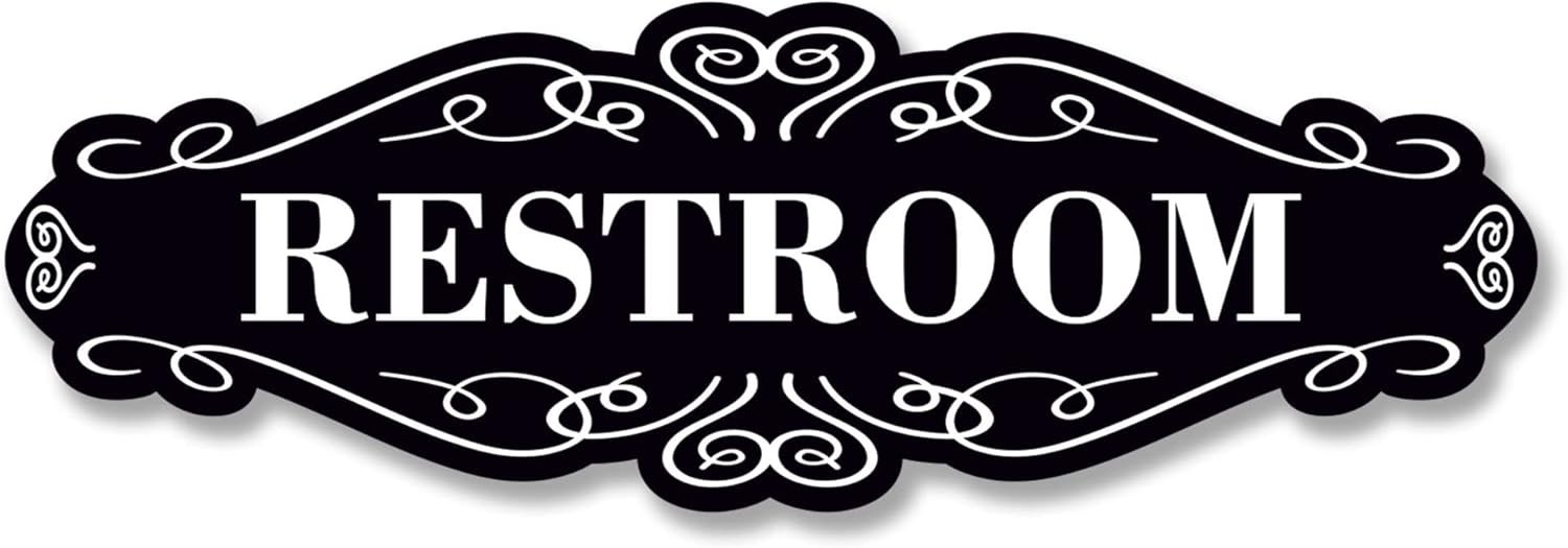 Restroom Sign for Door 9X3 Dibond Self-Adhesive Unisex Bathroom Sign Waterproo