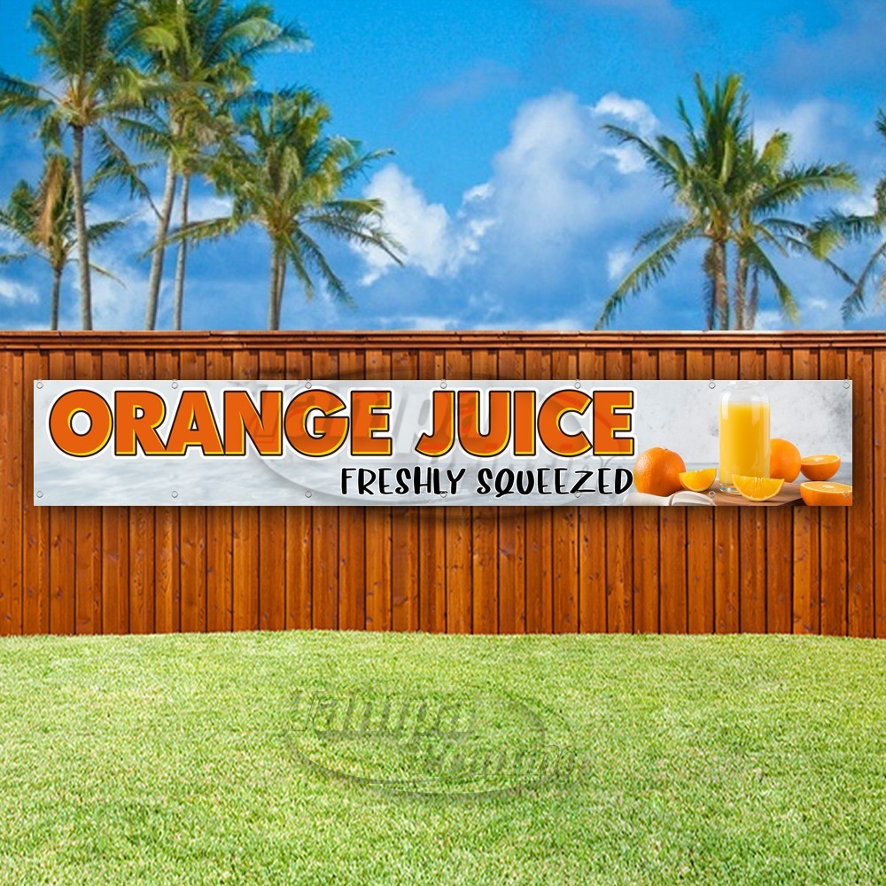 ORANGE JUICE FRESHLY SQUEEZED Advertising Vinyl Banner Flag Sign USA XL01654