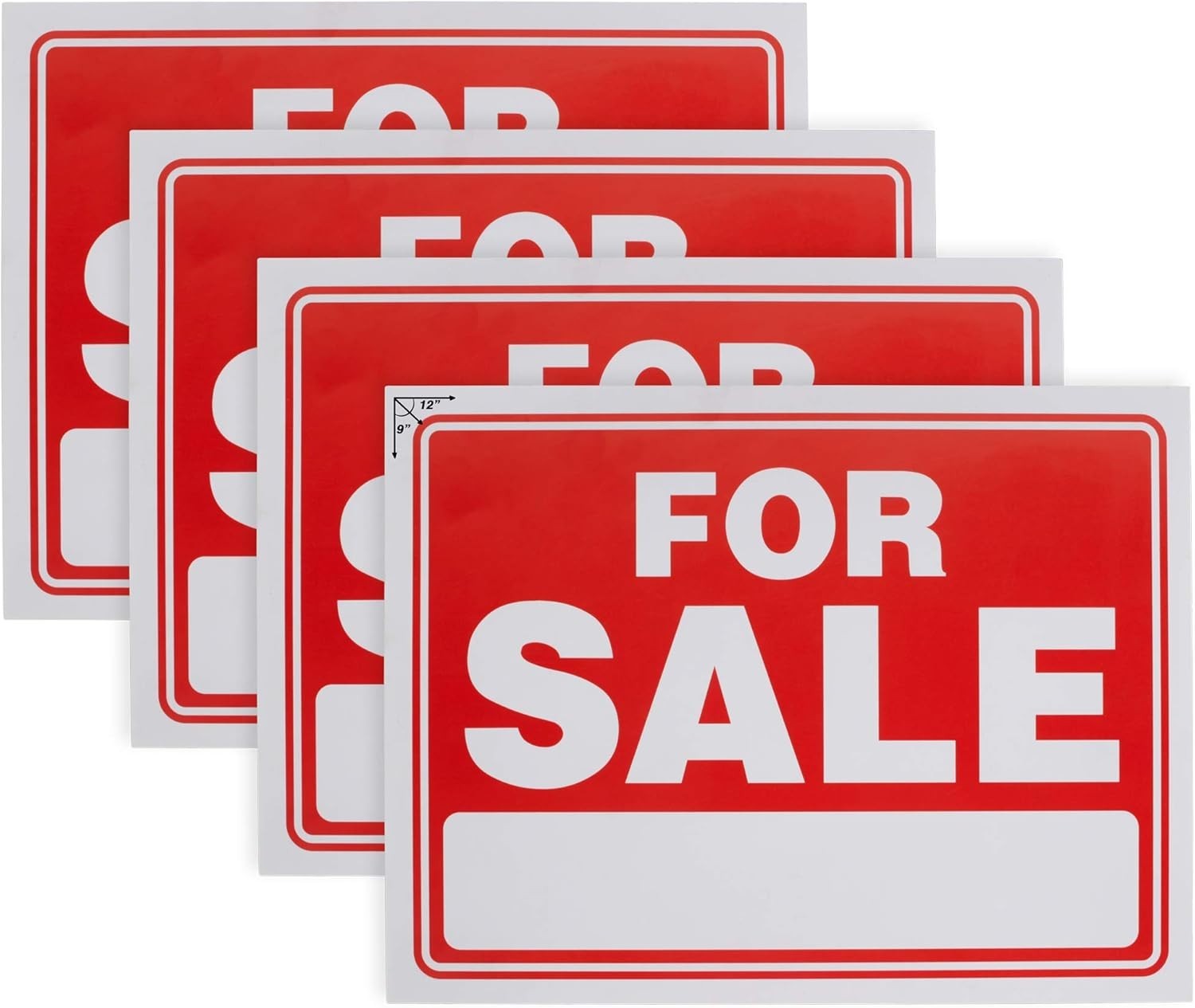 Weatherproof 4-Pack 9″ x 12″ Sale Signs for Cars – Customizable & Durable