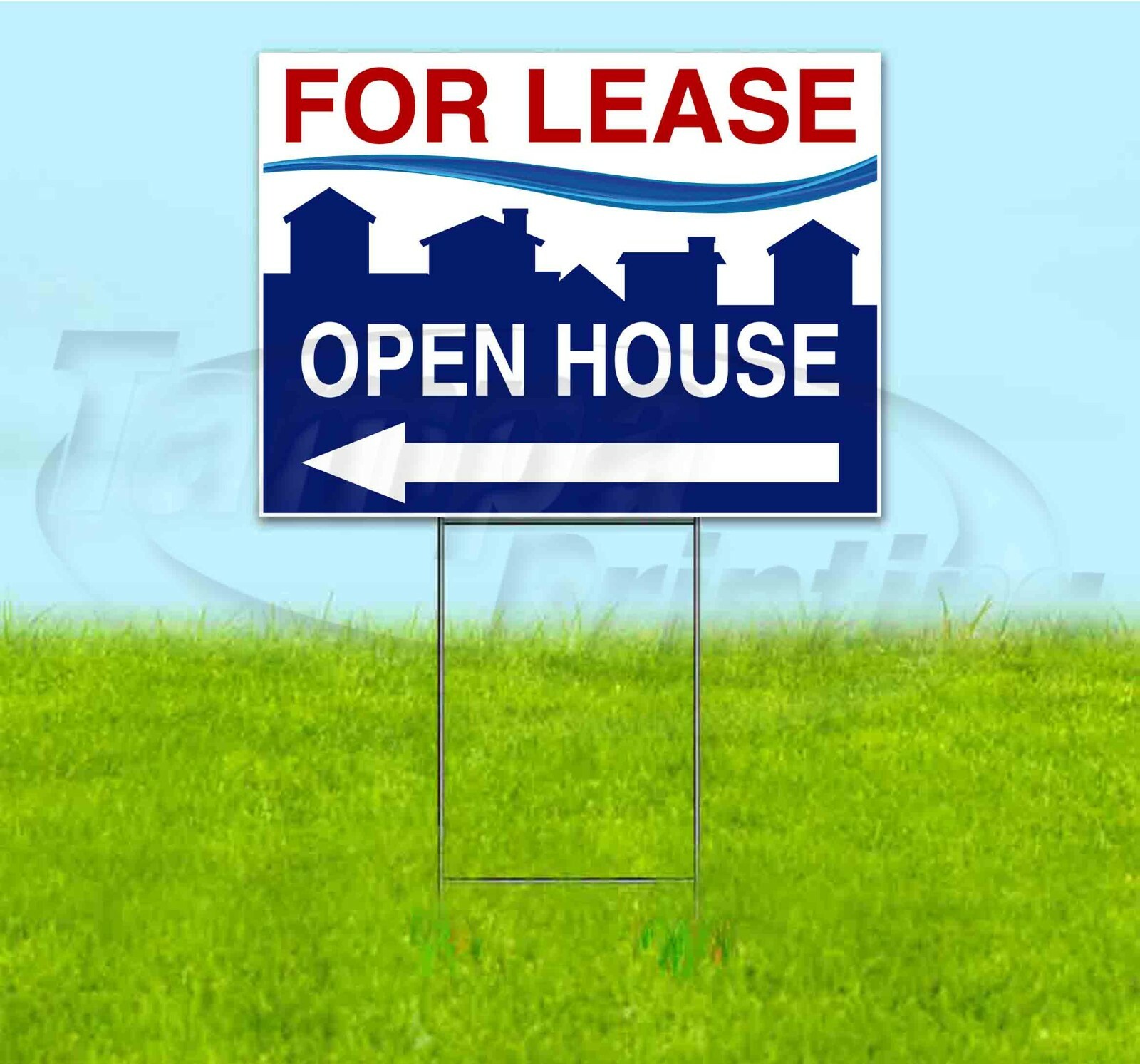 FOR SALE OPEN HOUSE ARROW 18×24 Yard Sign WITH STAKE Corrugated Bandit REALTY