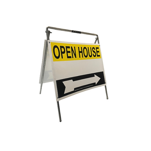 Real Estate Open House Sign Kit Metal A-Frame 5 Pack Yellow White Black