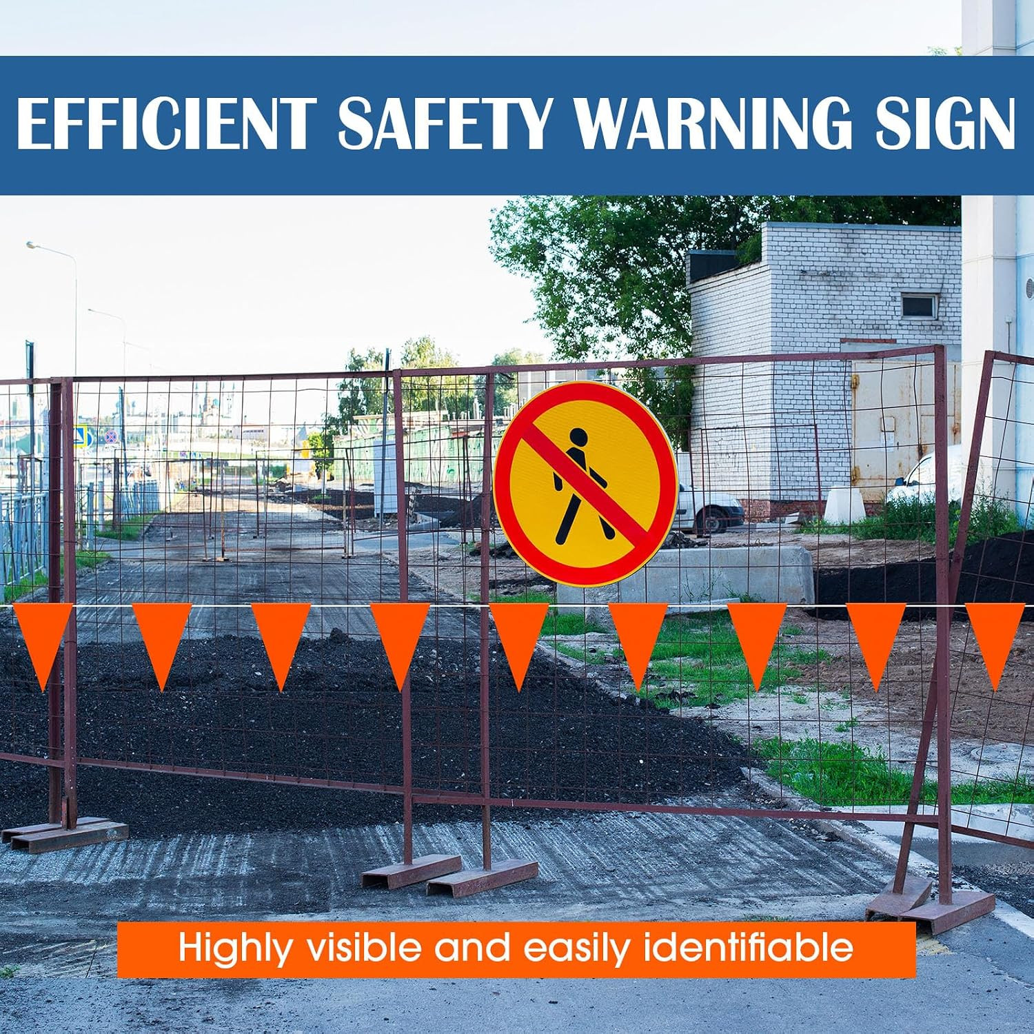 100Ft Pennant Safety Flags Outdoor Banner Warning Flagging Banner Marking