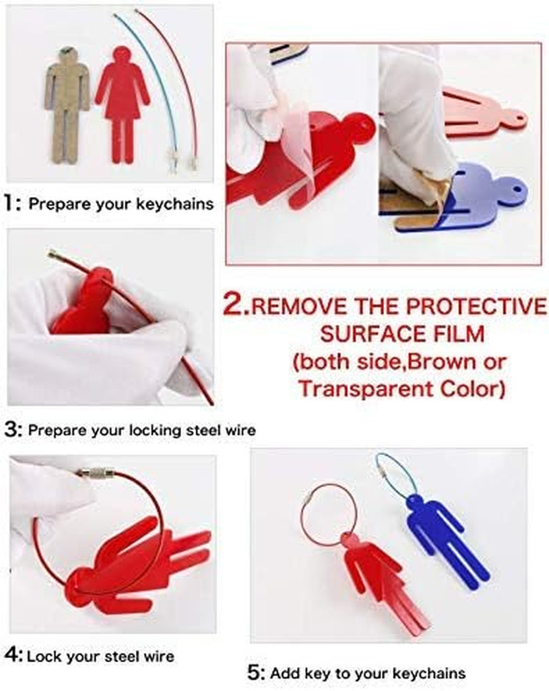 Men Women Unisex Acrylic Restroom Dressing Room Keychains Tags – Perfect for Des