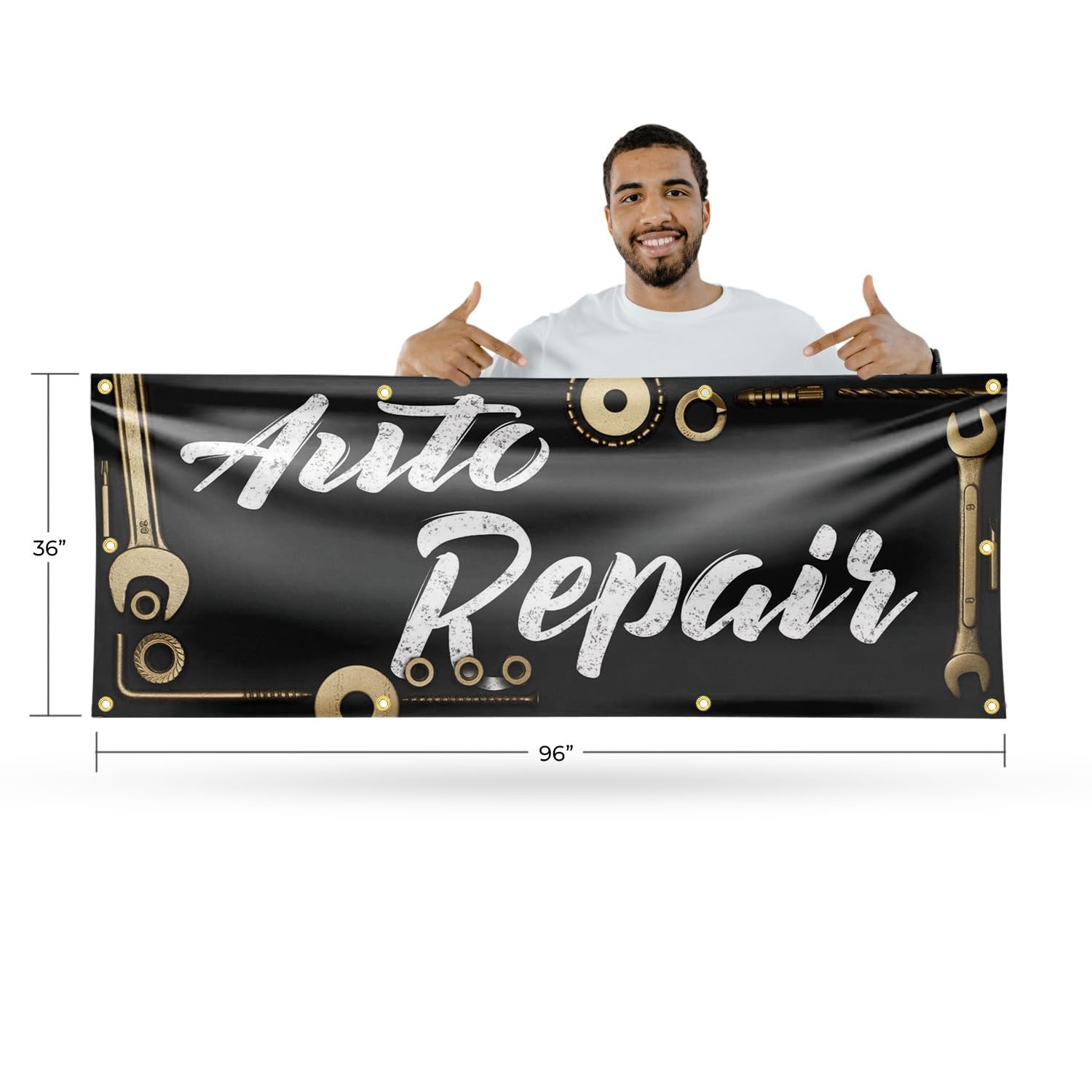 Signmission Auto Repair Banner Sign 36 X 96 13 Oz Vinyl Metal Single-Sided