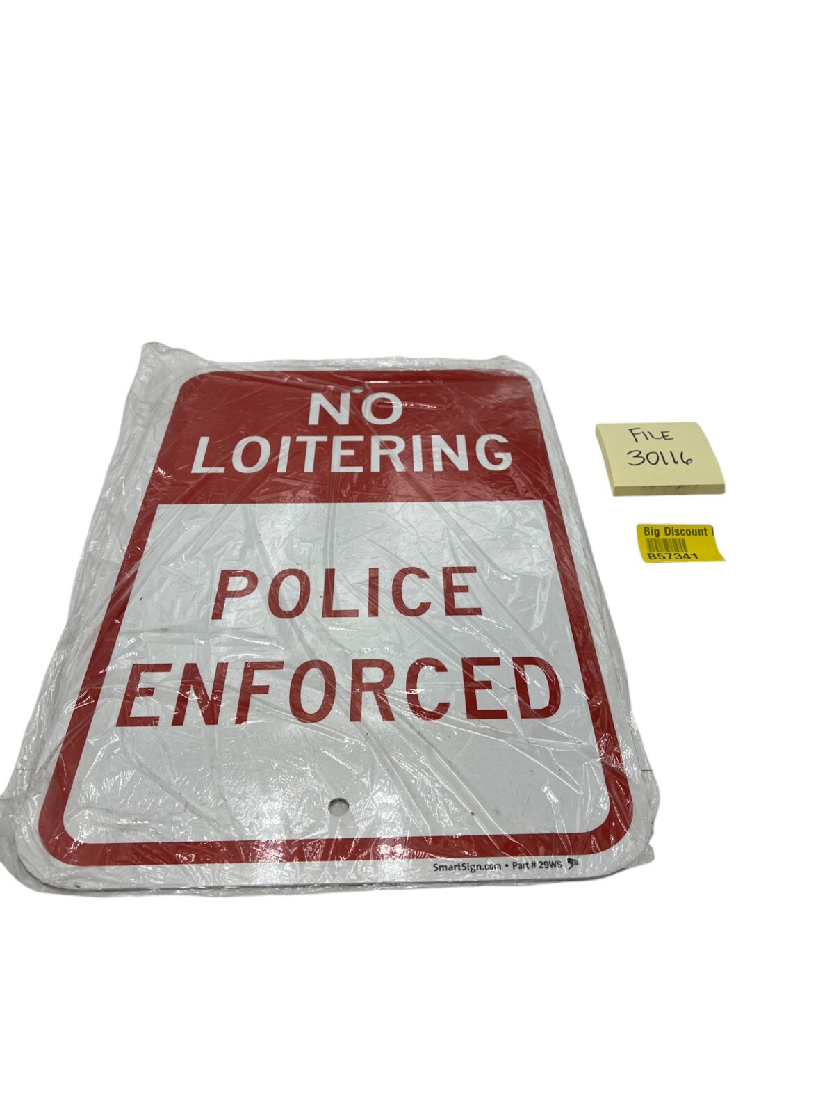 SmartSign “No Loitering – Police Enforced” Sign 12″ x 18″ Aluminum Wall Mount