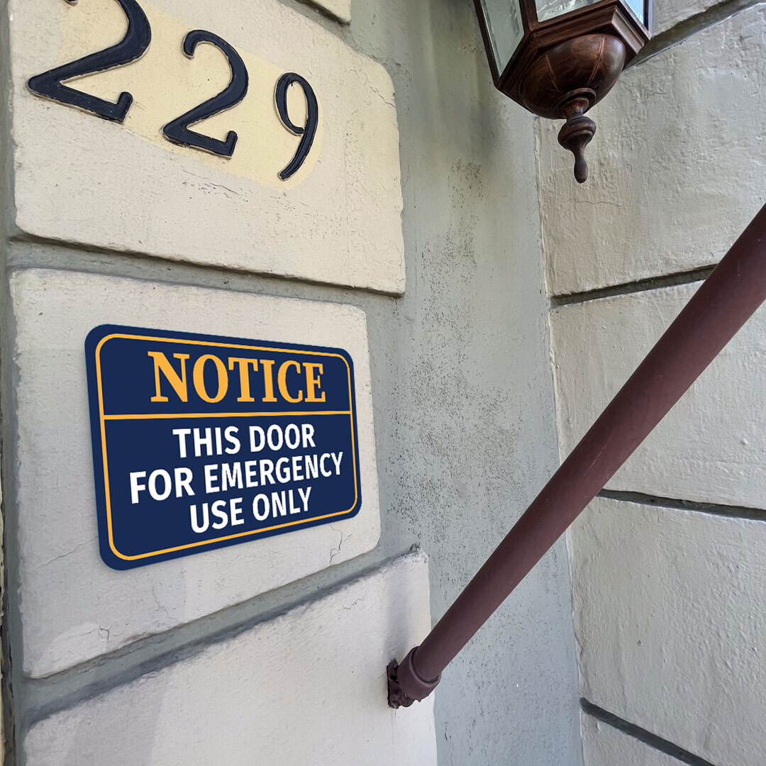 Classic Framed Plus Notice This Door For Emergency Use Only Door or Wall Sign