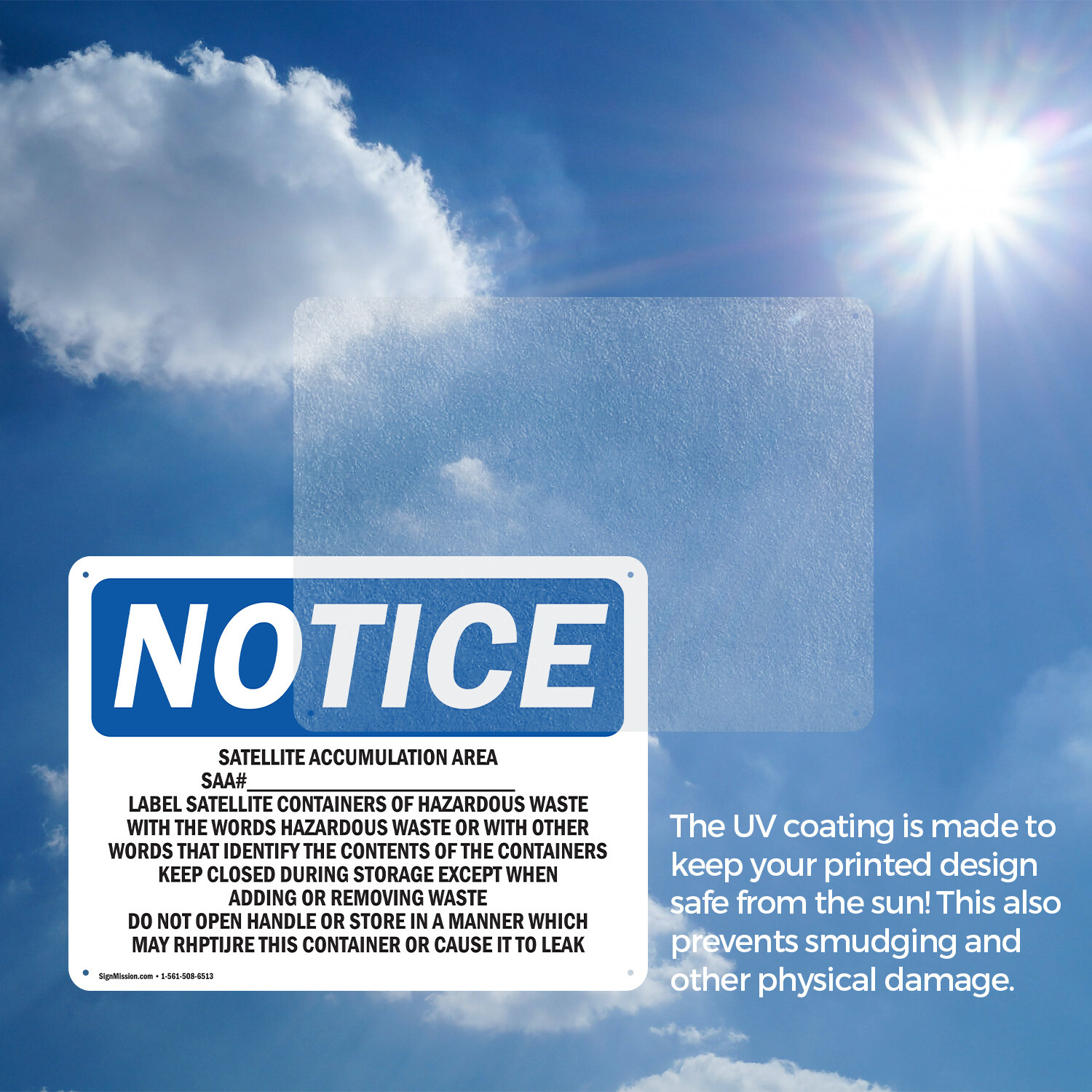 (2 Pack) Satellite Accumulation Area SAA# ____ Label OSHA Notice Sign Decal