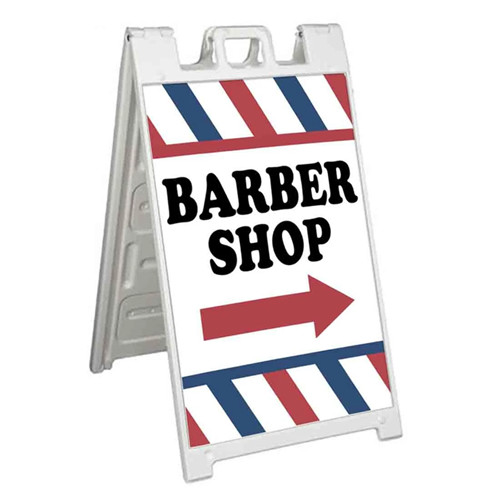 Barber Shop Right Arrow Signicade 24×36 AFrame Sidewalk Sign Banner Decal Salon