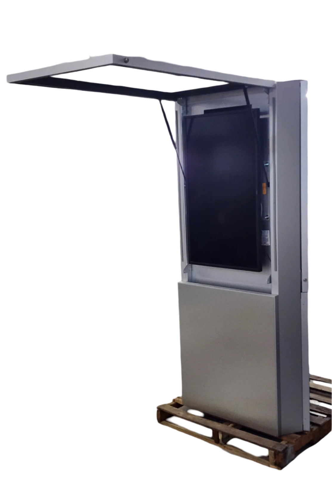 Big Floor Standing 3-Sided Portrait Indoor Kiosk Enclosure, 84″