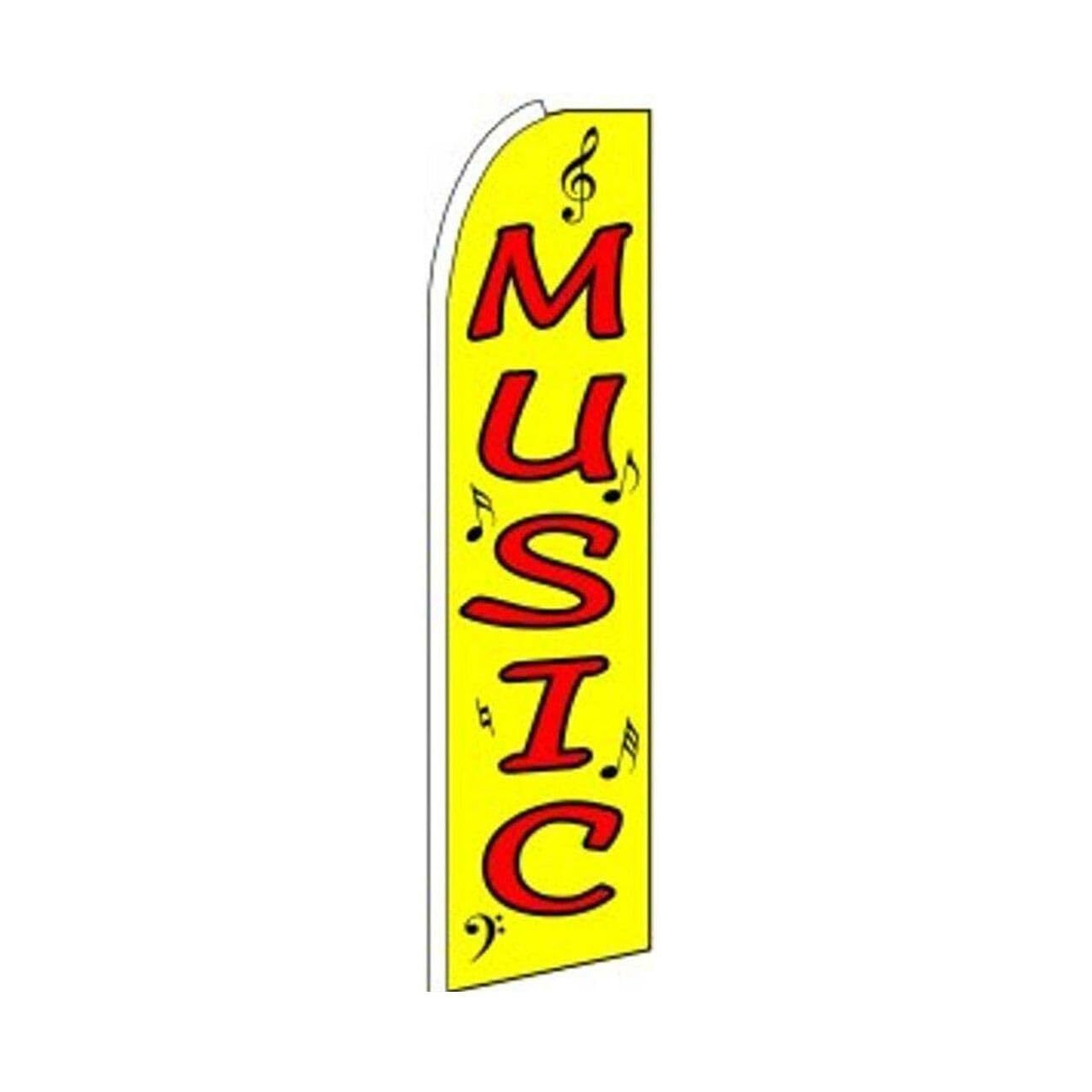 Music Swooper Flutter Feather Flag | 3ft W x 11.5ft Tall