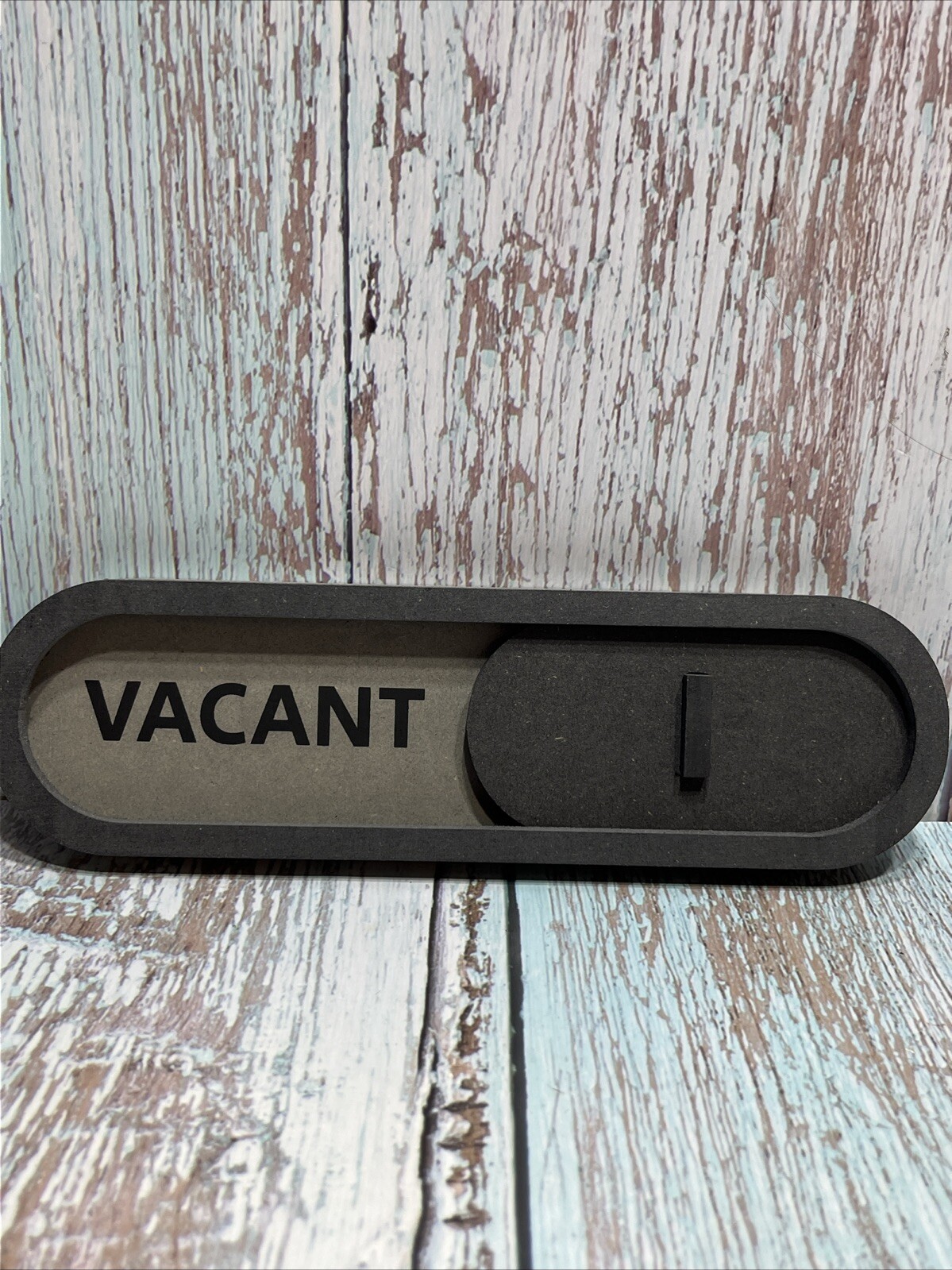 Vacant/Meeting in Progress Slider Sign Gray – Made with Premium MDF Wood.NIB
