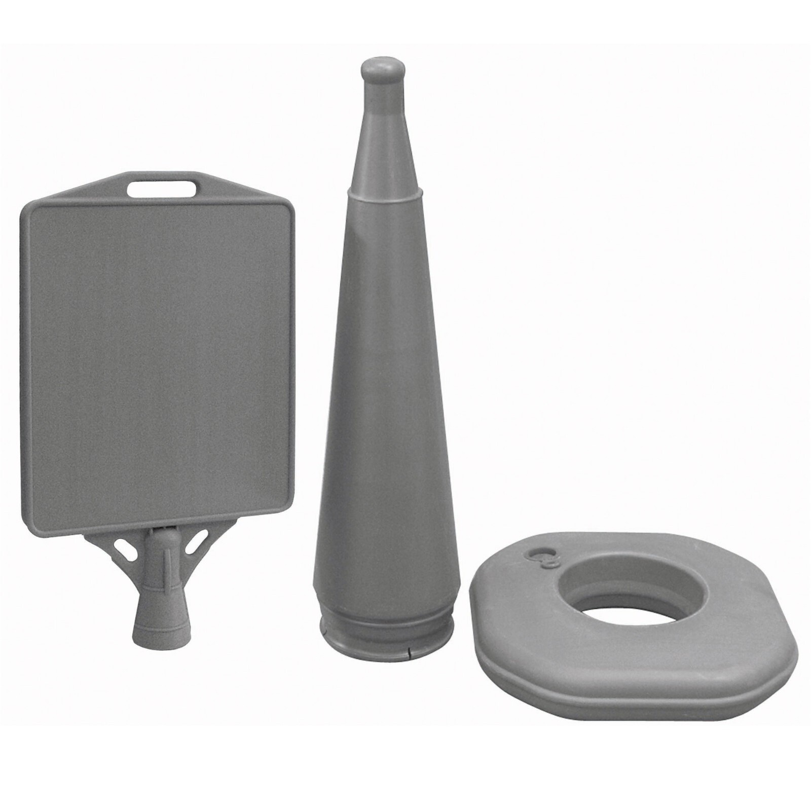 Free Standing Double Sided Gray Plastic Waterbase Pyramid Outdoor Sidewalk Sign