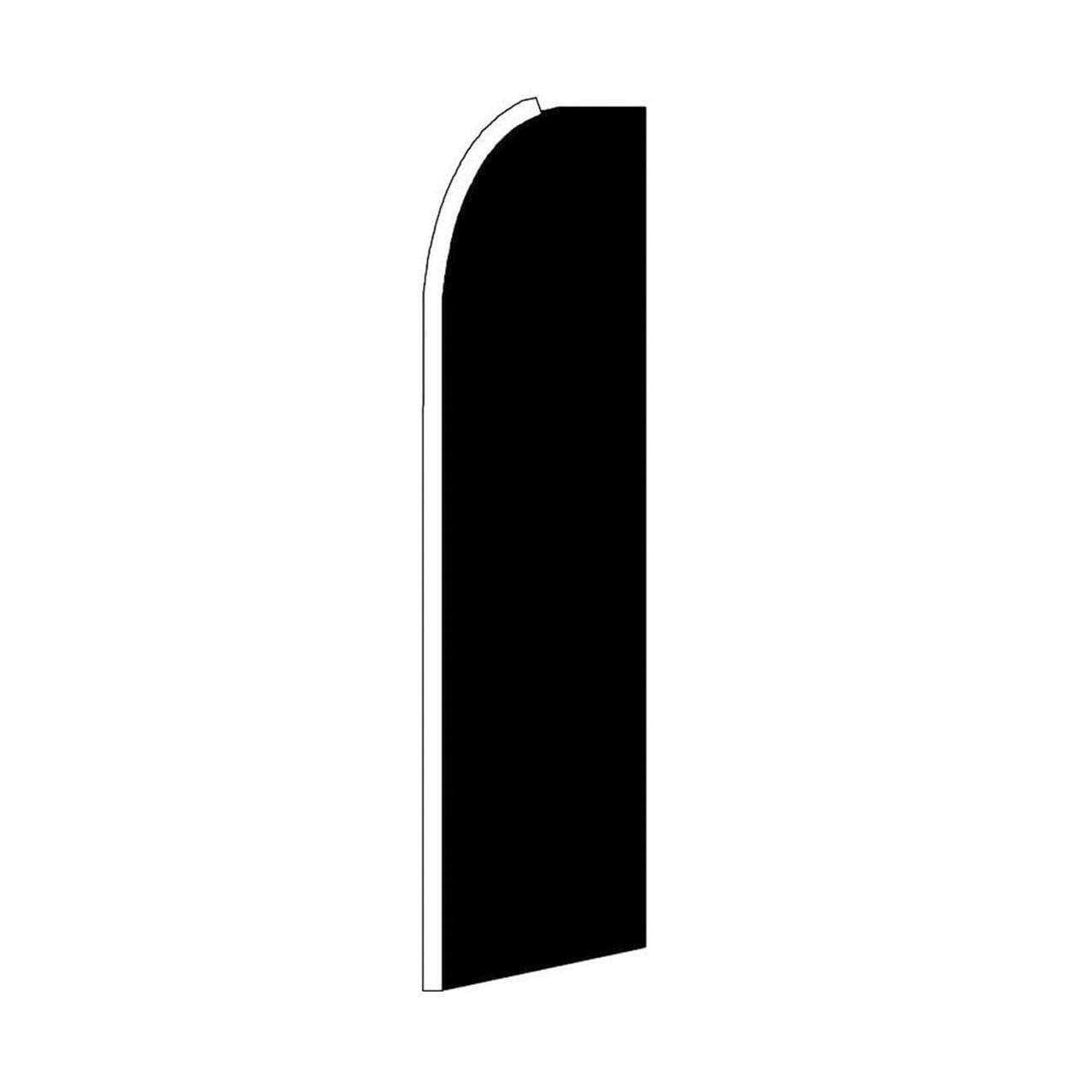 Solid Black Swooper Flutter Feather Flag | 3ft W x 11.5ft Tall