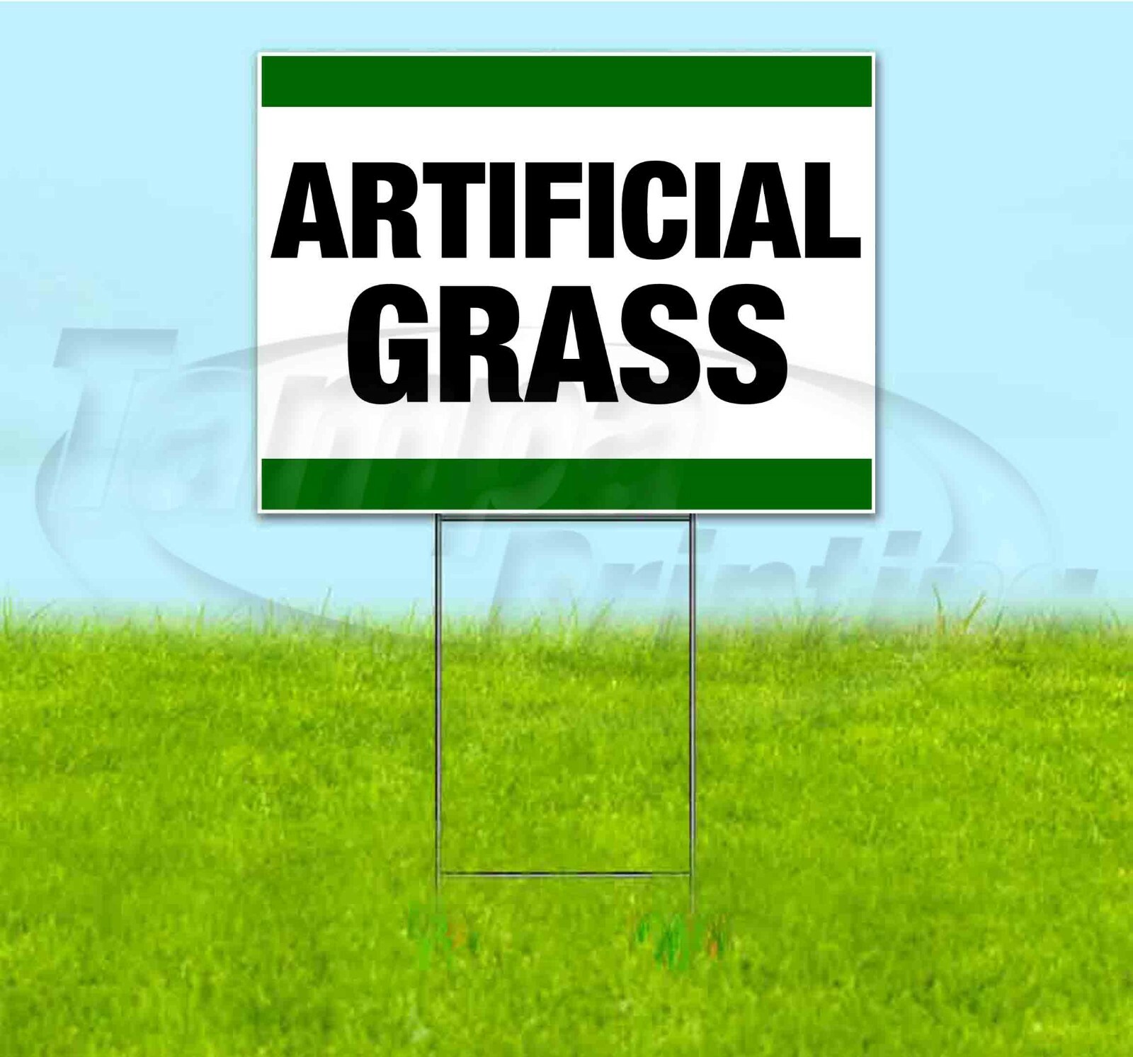 ARTIFICIAL GRASS 18×24 Yard Sign WITH STAKE Corrugated Bandit BUSINESS LANDSCAPE