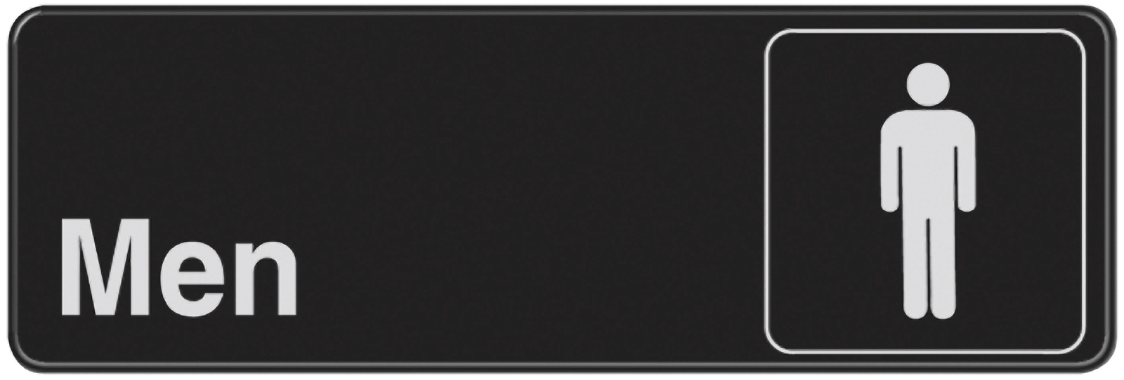 Hillman 841750, 3″ x 9″ Plastic Symbol Men Sign, Black/White