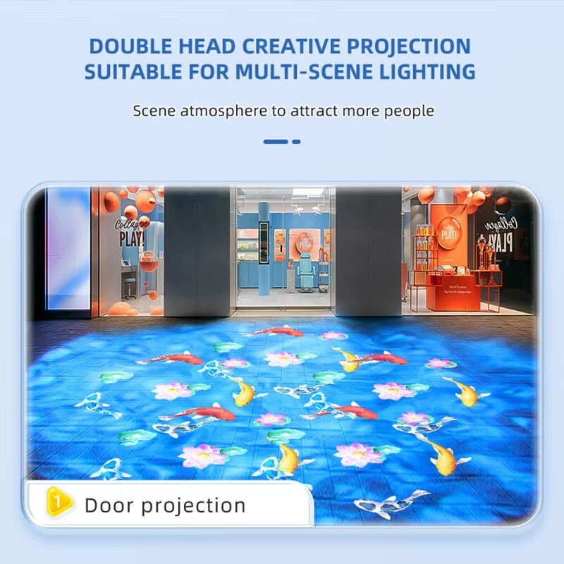 Dual-Head Combination Projector Gobo Light Dynamic Water Wave Ocen Ripple Custom